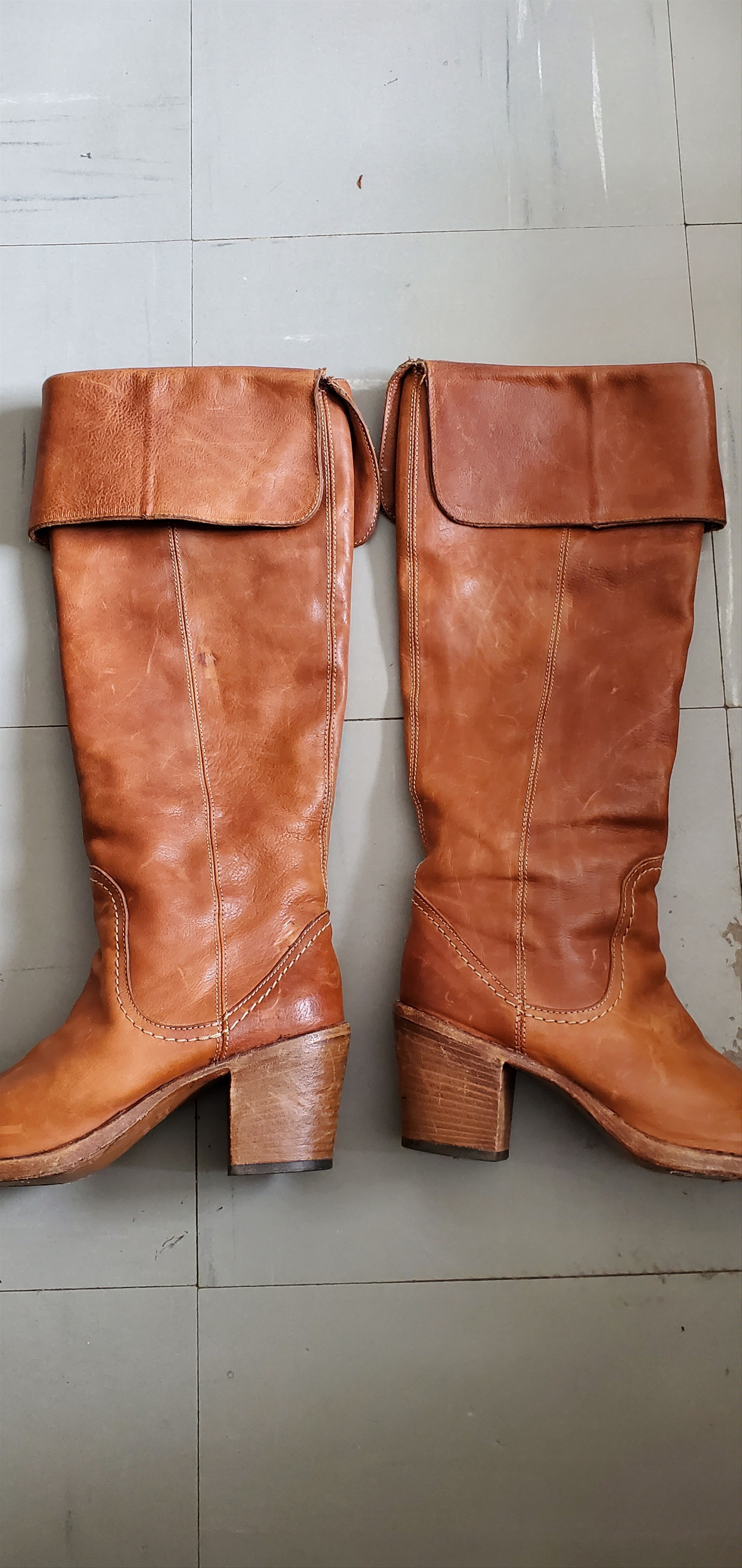 Fiorentini + Baker Fiorentini + Baker Brown Knee Pull On Boots Size US 7 / IT 37 - 1 Thumbnail
