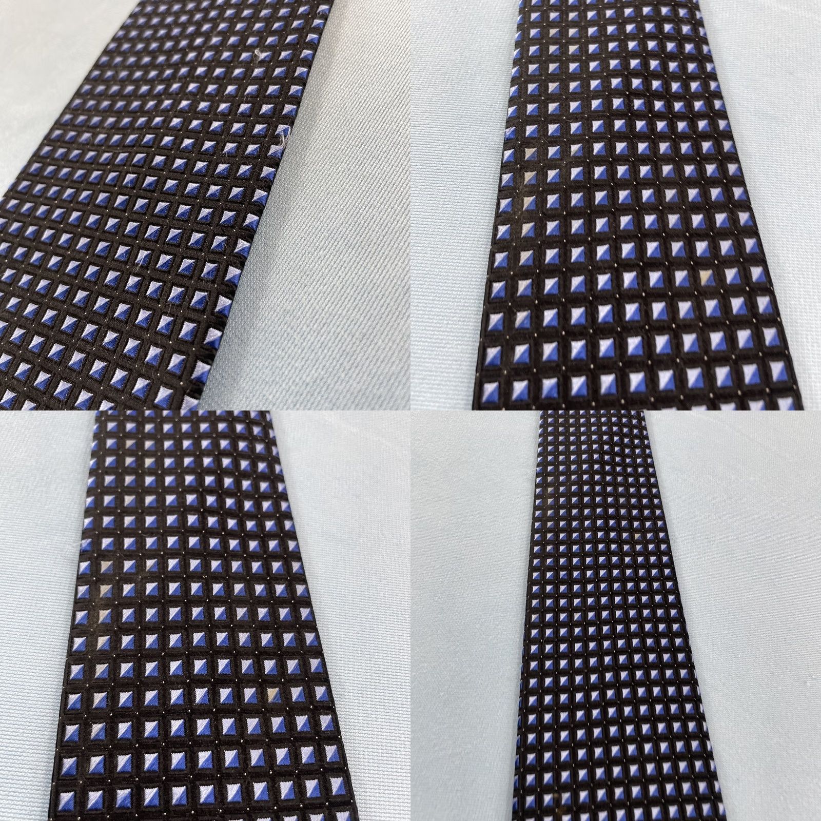 Vintage VINTAGE King Size Big and Tall Silk Tie Mens Geometric Cube Blue 65" Necktie 4" Width Stylish Designer Wedding Modern Colourful Polka Dots 1990s Mens Size ONE SIZE - 9 Thumbnail