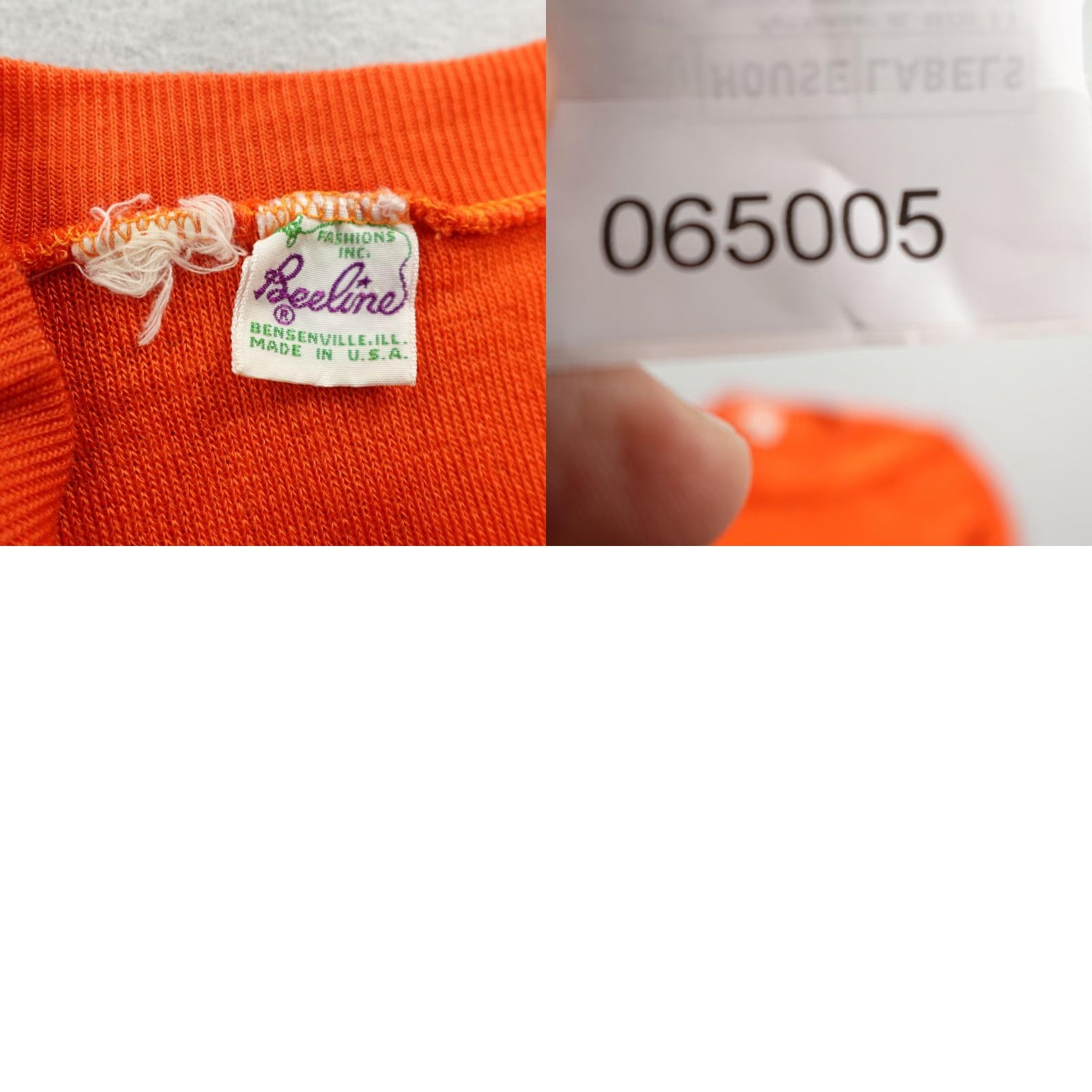 CLOT VINTAGE Beeline Shirt Women’s Medium Orange Terry Cloth Crew Neck 60s Top - 60s, Made USA, Short Sleeves, Pullover, Casual Size M / US 6-8 / IT 42-44 - 8 Thumbnail