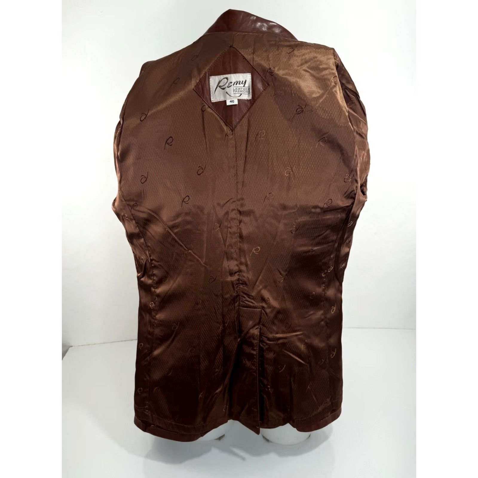 Vintage REMY Western Supple LEATHER Mens Blazer Jacket 40 Brown Size 40R - 6 Thumbnail