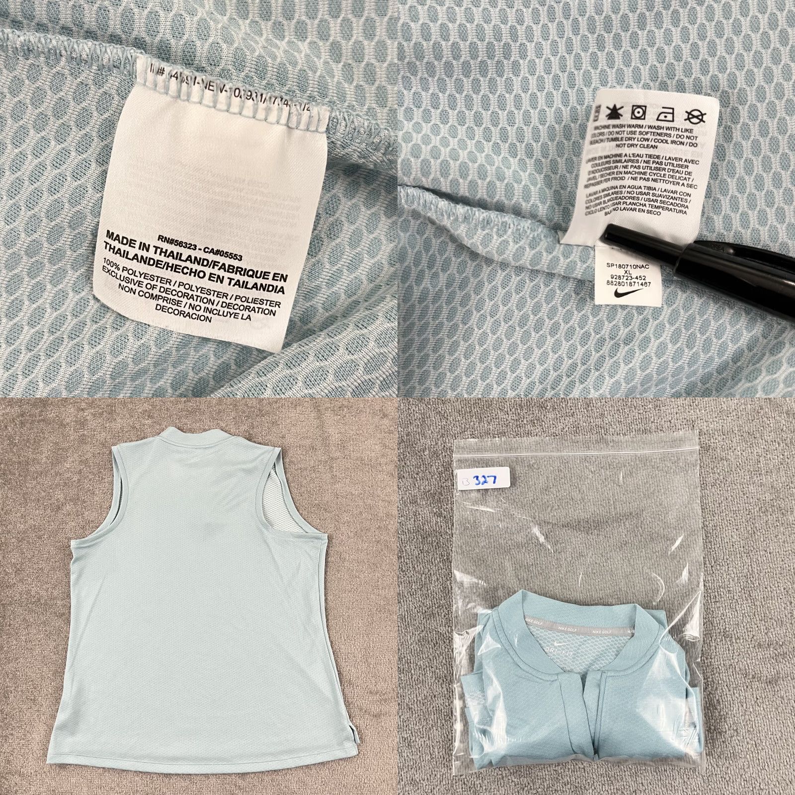 Nike NIKE Dri-Fit Golf Polo Shirt Womens XL Blue Sleeveless Zip Polo Casual Athletic, Shirt, Pullover, Classic Outdoor Sports, Golf, Tennis, Women Size XL / US 12-14 / IT 48-50 - 8 Thumbnail