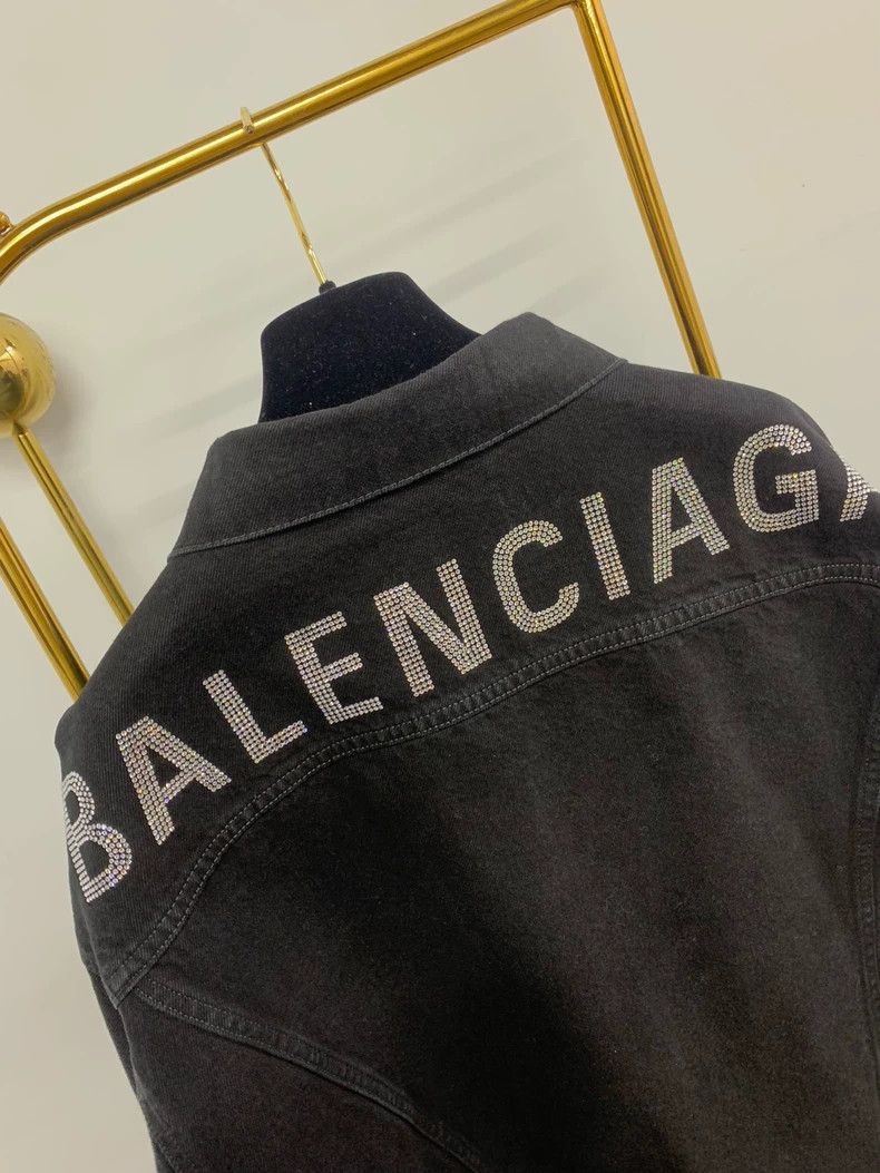 Balenciaga Balenciaga size 34 Black and Grey Rhinestone Big Logo Deni Size US S / EU 44-46 / 1 - 3 Thumbnail