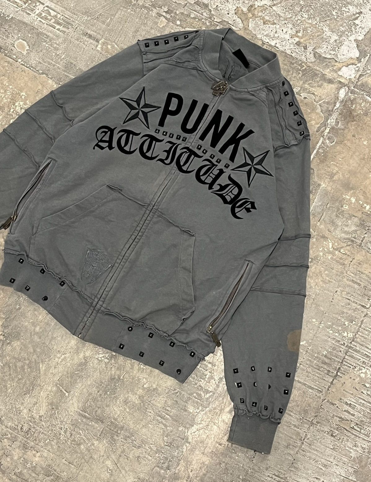 Black Label × Vintage Crazy rare y2k affliction style black label grunge zip up Size US L / EU 52-54 / 3 - 3 Thumbnail