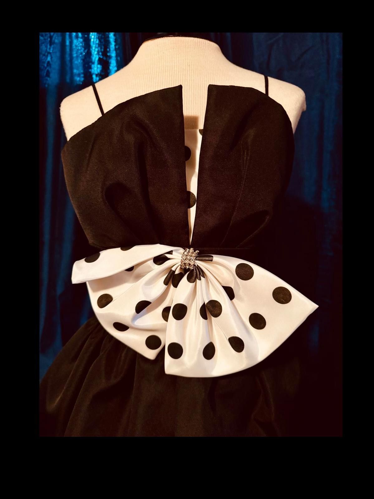 Darc Sport Vintage Black White Polka Dot Dress by Huey Waltzer Darcy Size XS / US 0-2 / IT 36-38 - 3 Thumbnail