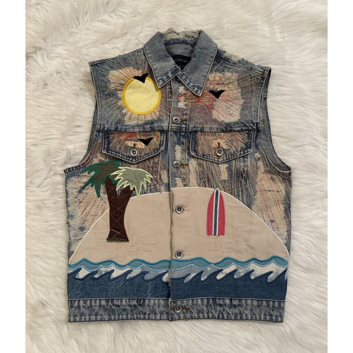 Who Decides War Who Decides War x Pale USA Surfboard Denim Vest Multicolor L Size US L / EU 52-54 / 3 - 1 Thumbnail