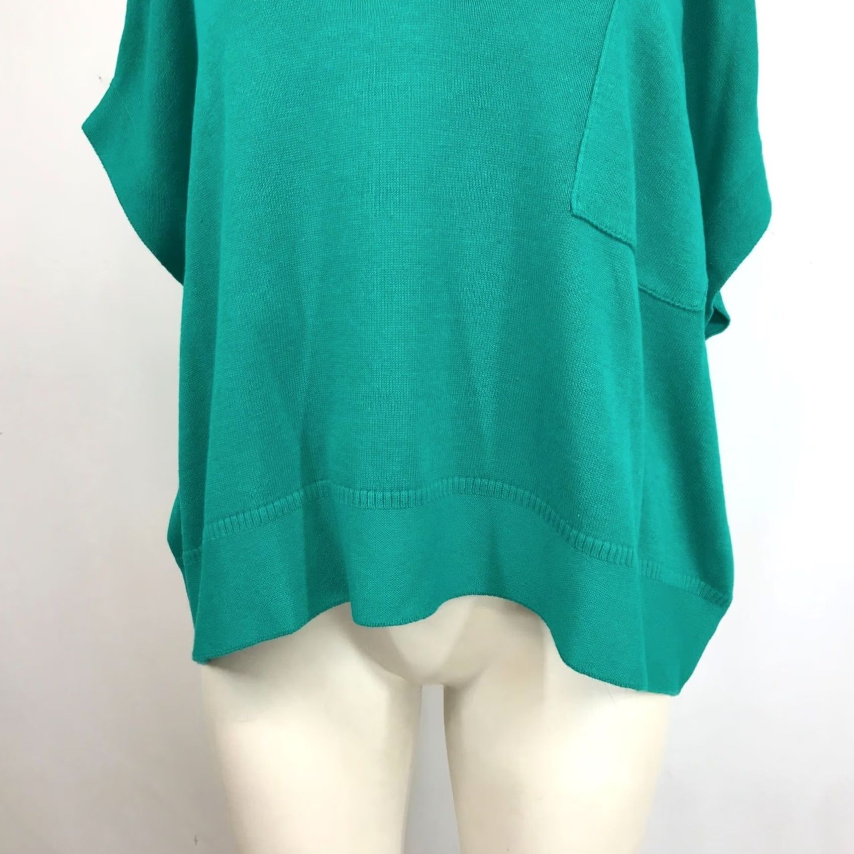 Banana Republic BANANA REPUBLIC Womens XS/S Green V NECK COLLARED Cotton-Linen Blend TOP Size XS / US 0-2 / IT 36-38 - 3 Thumbnail
