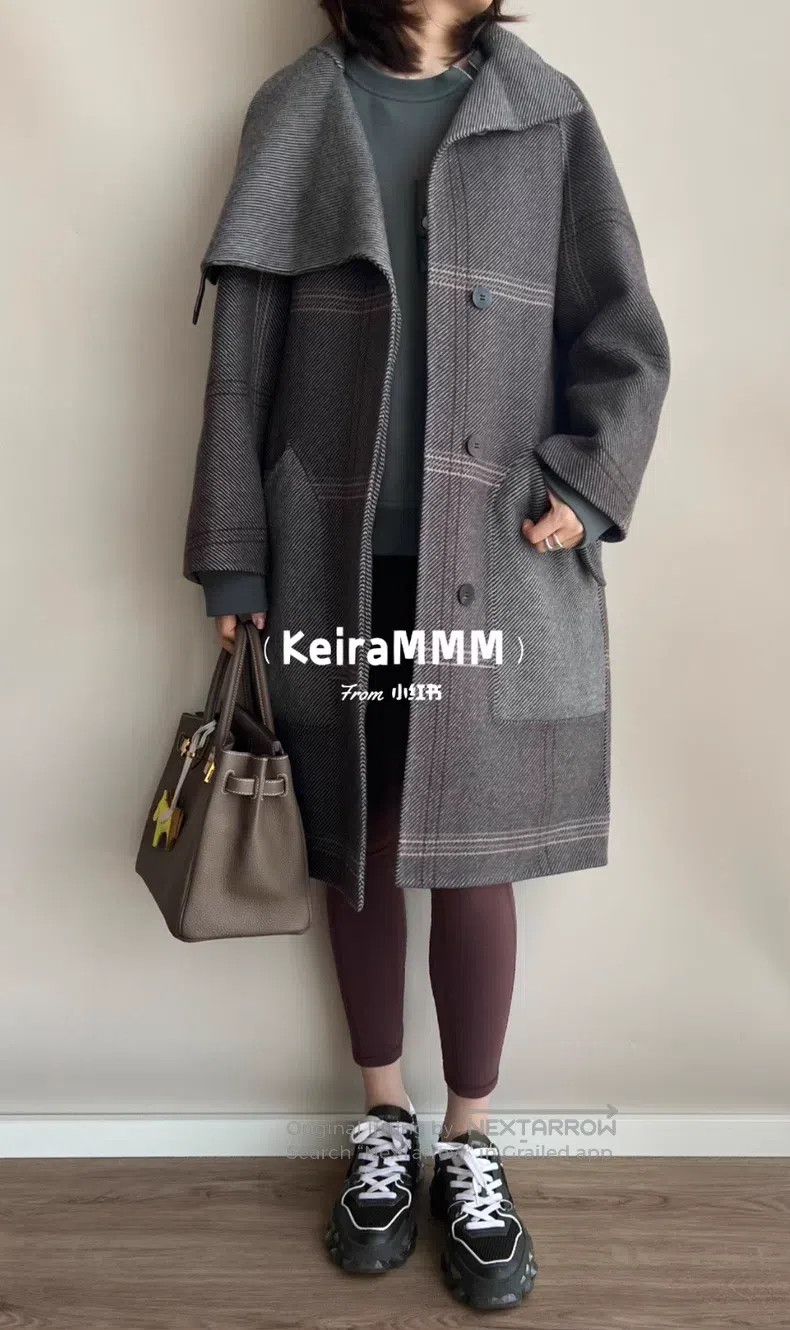 Hermes Hermes Retro checkered striped oversized cashmere coat Size XXS / US 00 / IT 34 - 1 Thumbnail