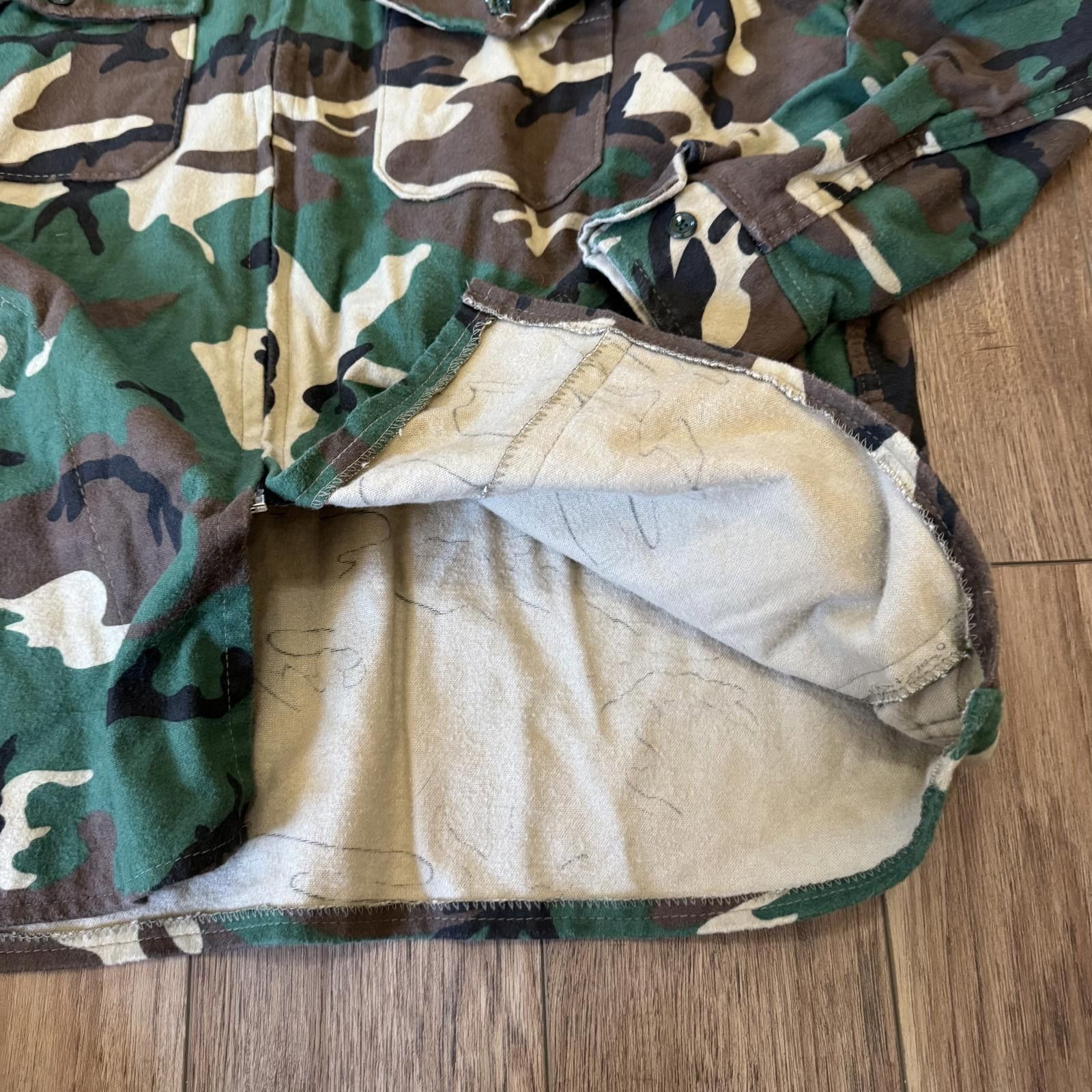 Cabelas Vintage 80s Cabela’s Camo Chamois Flannel Zip Up Hunting Size US L / EU 52-54 / 3 - 4 Thumbnail