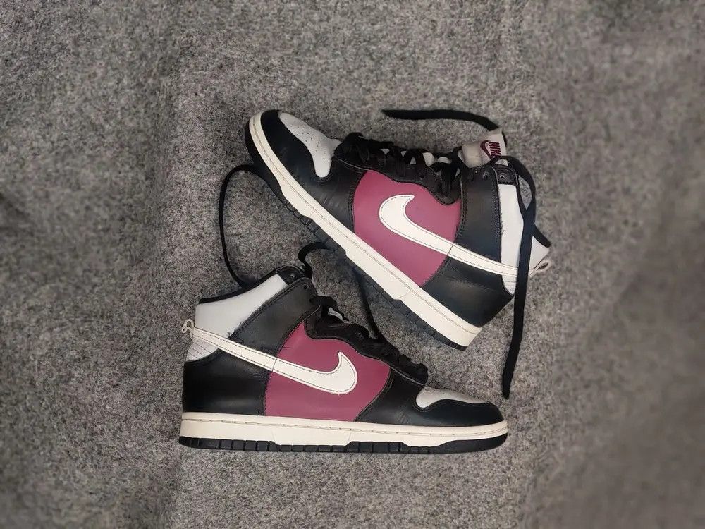 Nike Nike Dunk High Black Summit Rosewood Leather Sneakers Shoes Size US 7 / IT 37 - 1 Thumbnail