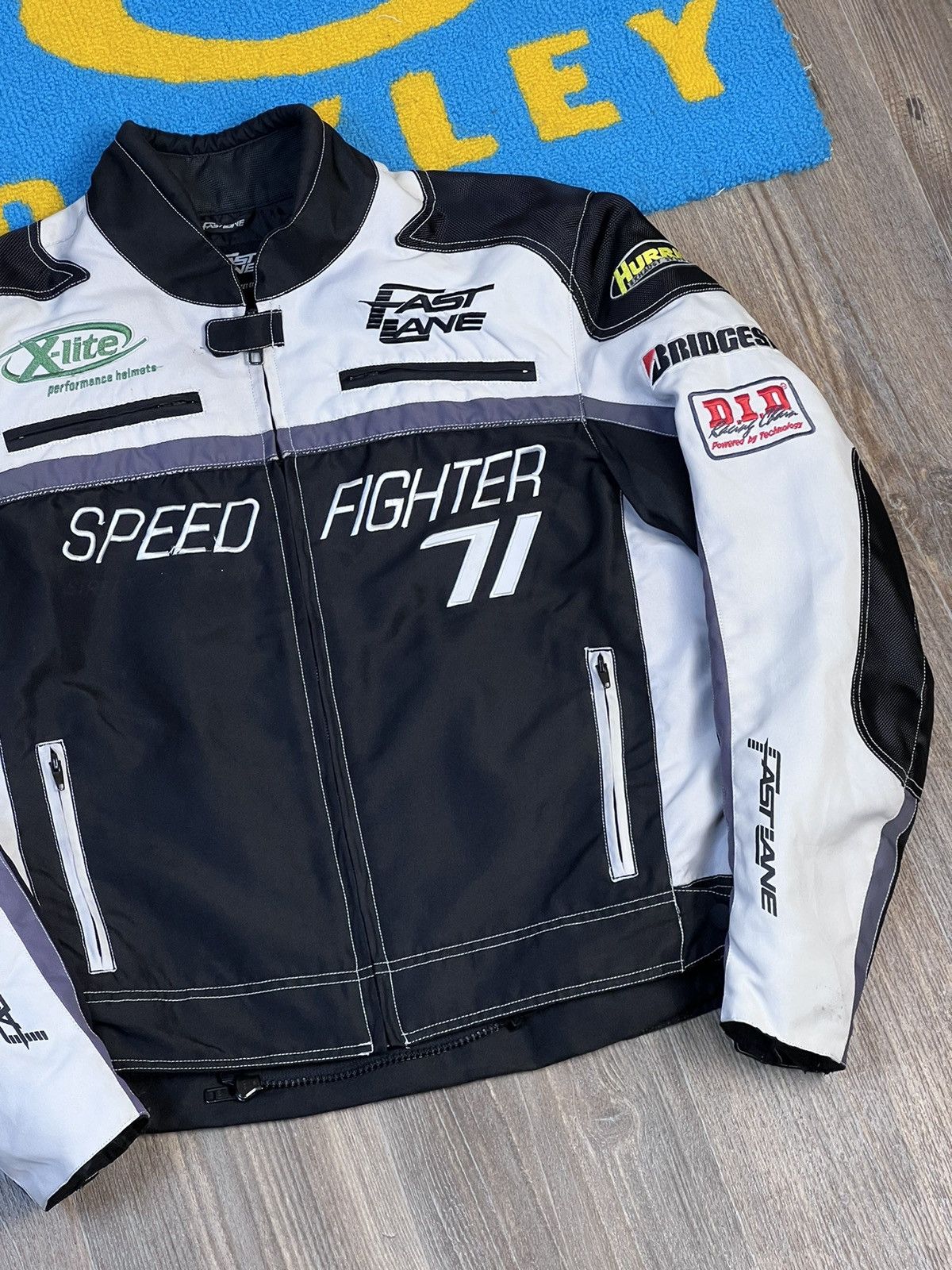 NASCAR Vintage Fast Lane Speed Fighter Black Racing Jacket Size US XL / EU 56 / 4 - 2 Thumbnail