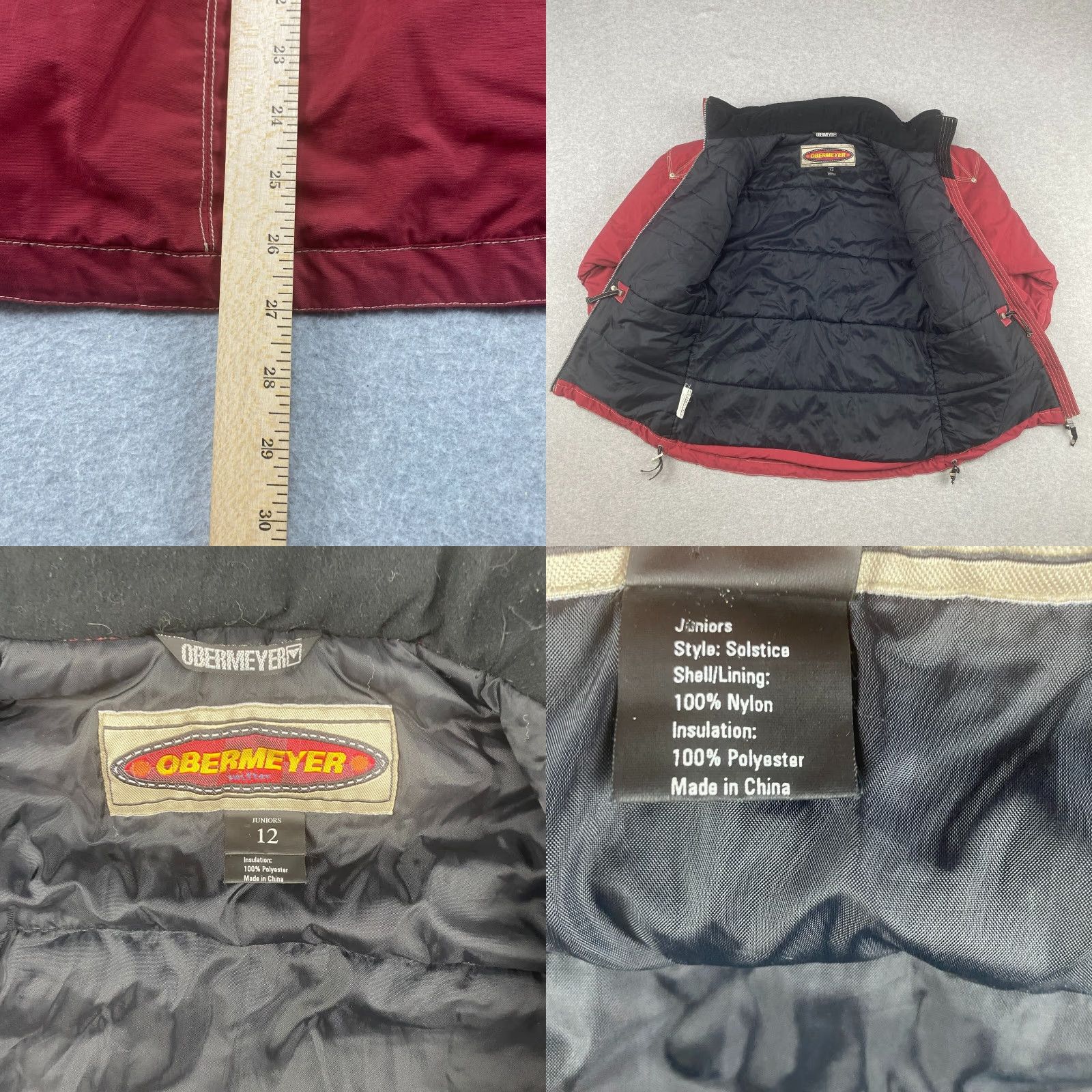 Obermeyer Obermeyer Ski Snow Jacket Womens Juniors 12 Red Solstice Full Zip Hood Insulated Jacket Size XL / US 12-14 / IT 48-50 - 9 Thumbnail