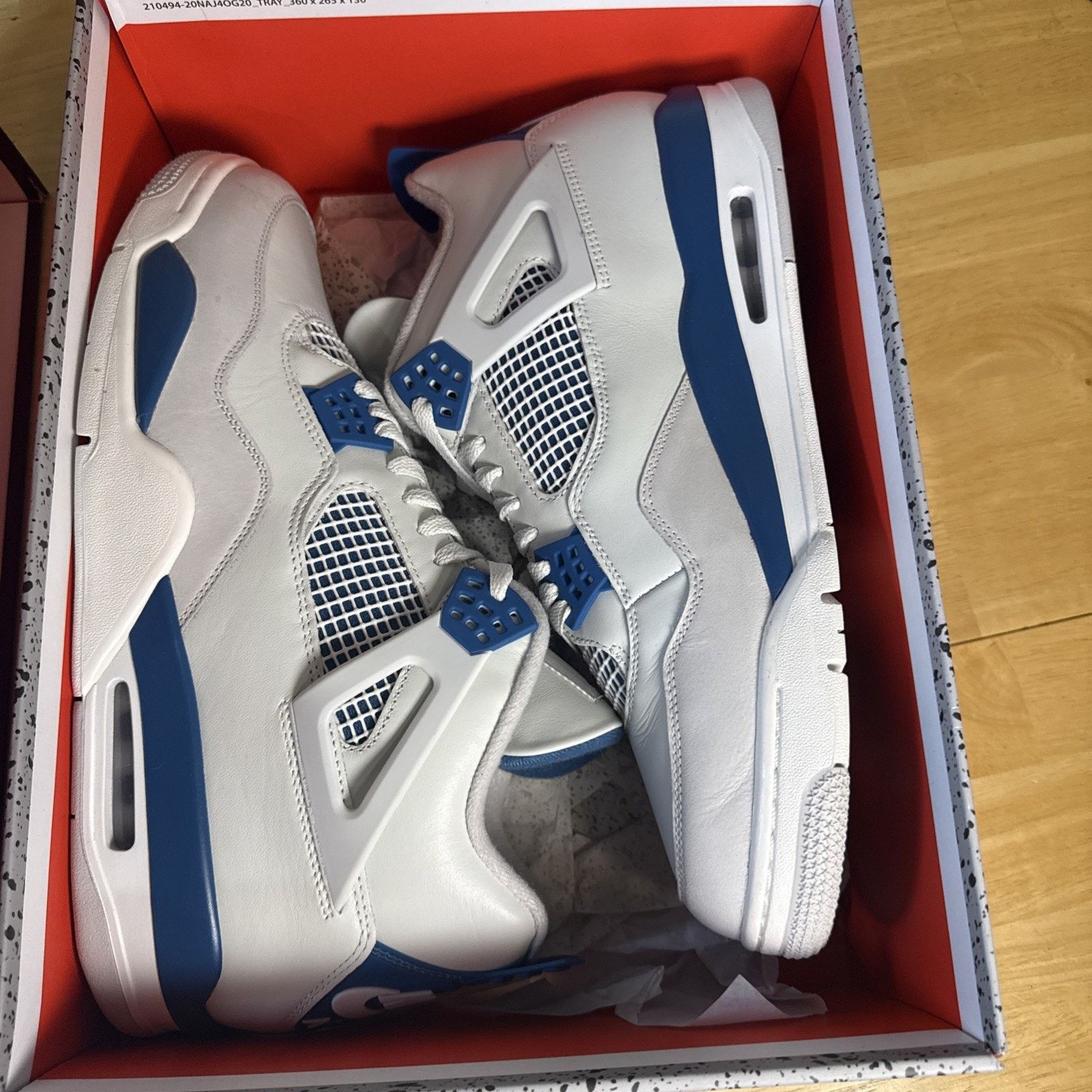 Jordan Brand Nike Air Jordan 4 Retro Shoe Military Industrial Blue FV5029 Size US 14 / EU 47 - 8 Thumbnail