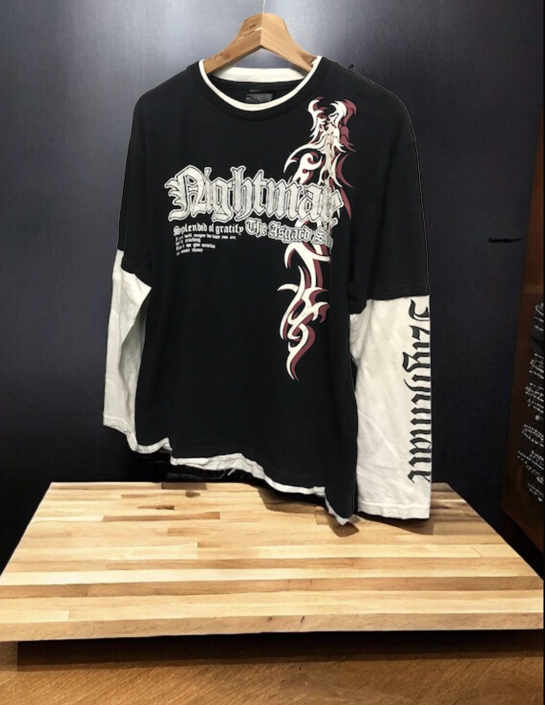 Japanese Brand 🔥🔥Nightmare Tribal Dragon Skate Style L/S Shirt x Rare Size US L / EU 52-54 / 3 - 3 Thumbnail