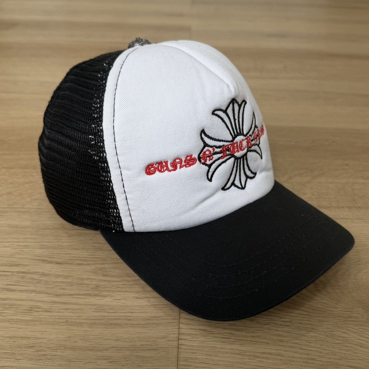 Chrome Hearts Chrome hearts trucker hat black and white rare | Grailed