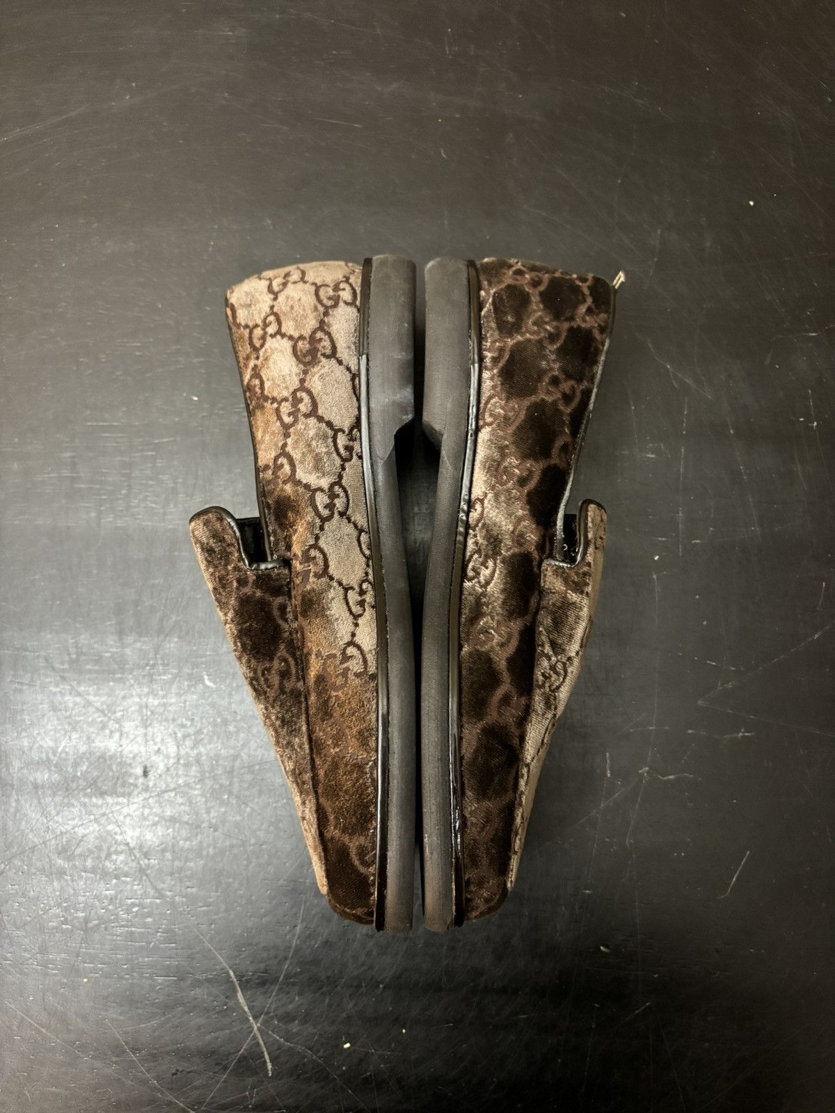 Gucci Gucci GG Monogram Velvet Slip On Loafers Brown Size US 5 / EU 37 - 3 Thumbnail