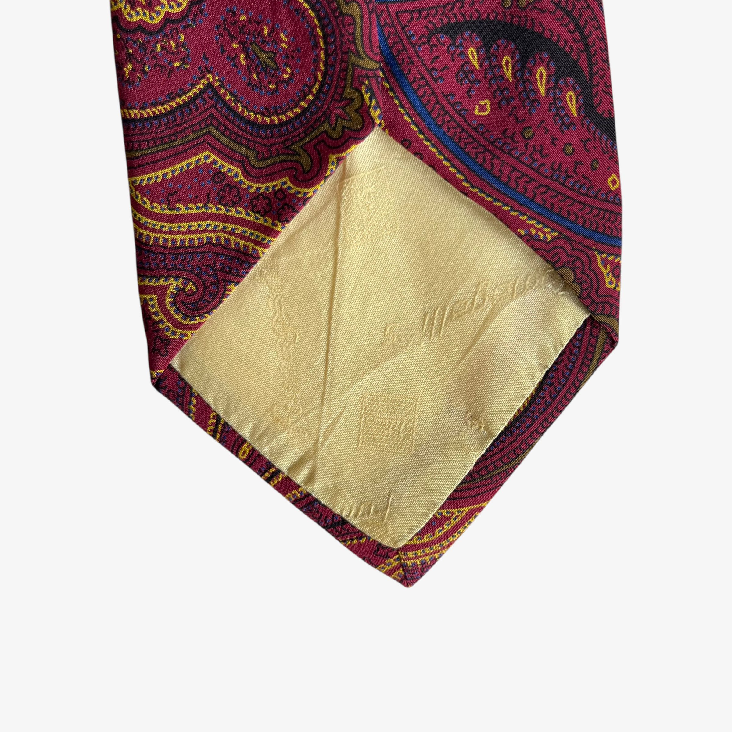 Fumagalli Vintage 80s Fumagalli's Abstract Paisley Print Red Silk Tie Size ONE SIZE - 3 Thumbnail