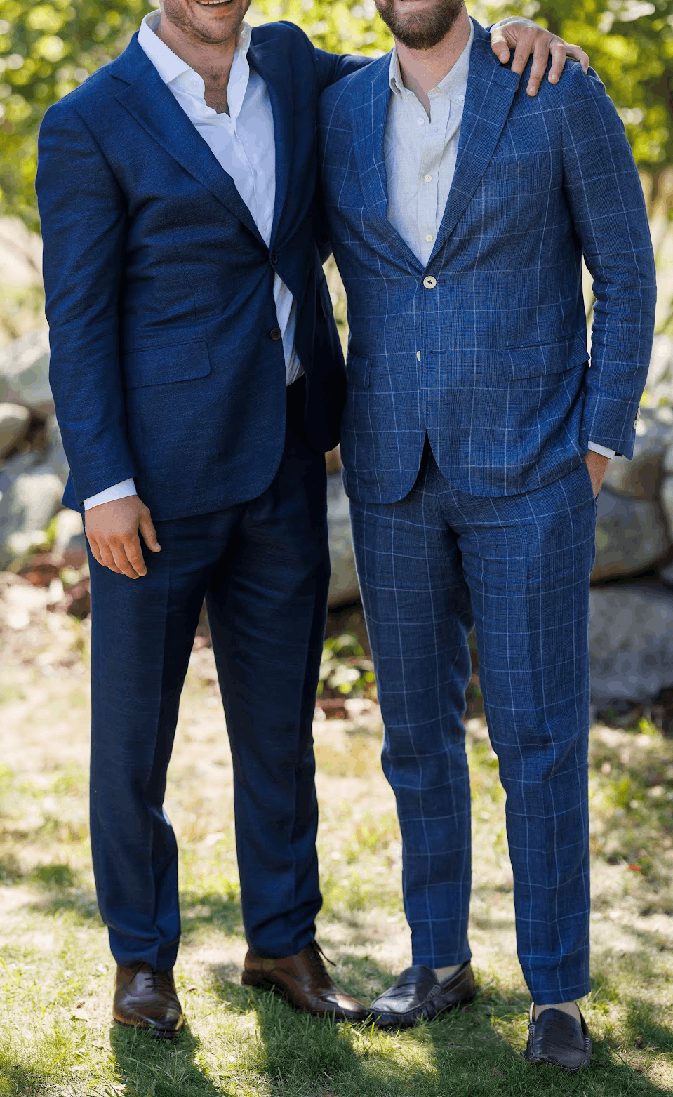Other Italian Pure Linen Blue Windowpane Suit - Gutteridge 1878 Size 42R - 5 Thumbnail