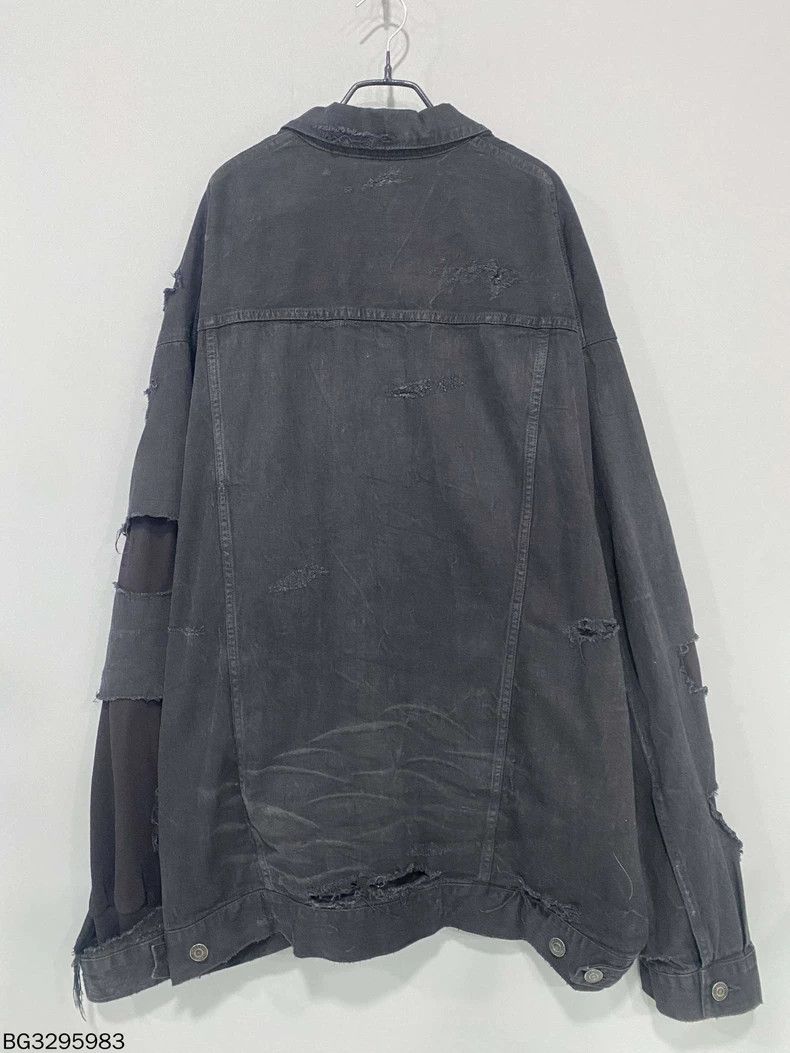Balenciaga Balenciaga Patchwork Destroyed Double Ring Denim Jacket Size US M / EU 48-50 / 2 - 2 Thumbnail