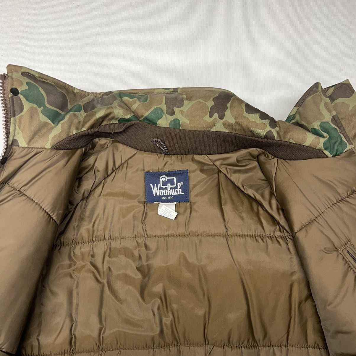 Vintage × Woolrich Woolen Mills VTG Woolrich Jacket Coat Duck Camo Lined Padded Green 90s Size US XL / EU 56 / 4 - 8 Thumbnail