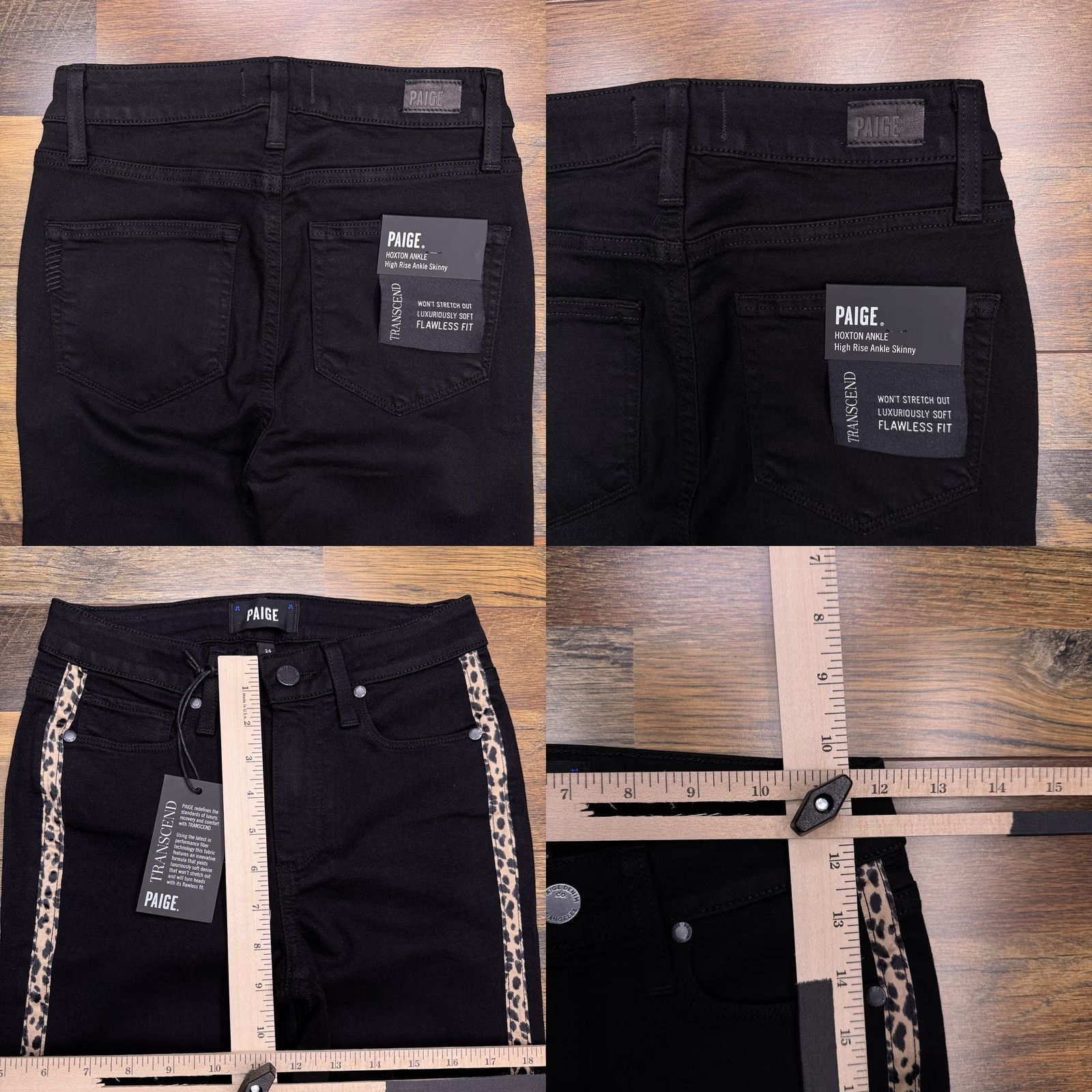 Paige Paige Hoxton Jeans Womens 25 Black High Rise Skinny Flawless Fit New Size 42" / US 20 - 8 Thumbnail