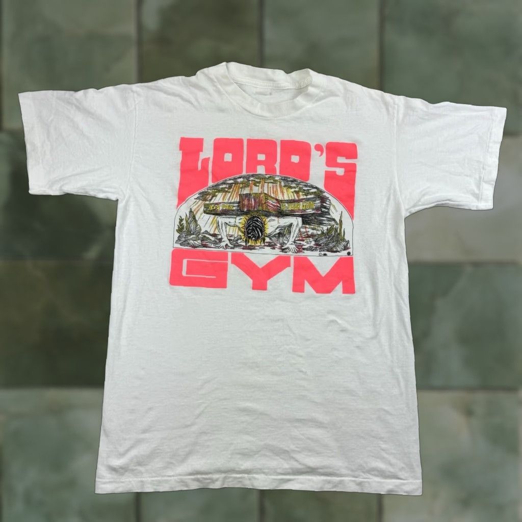 Vintage VINTAGE Lords Gym Shirt Adult Medium White 90s Jesus Christ Religion Mens Size US M / EU 48-50 / 2 - 1 Thumbnail