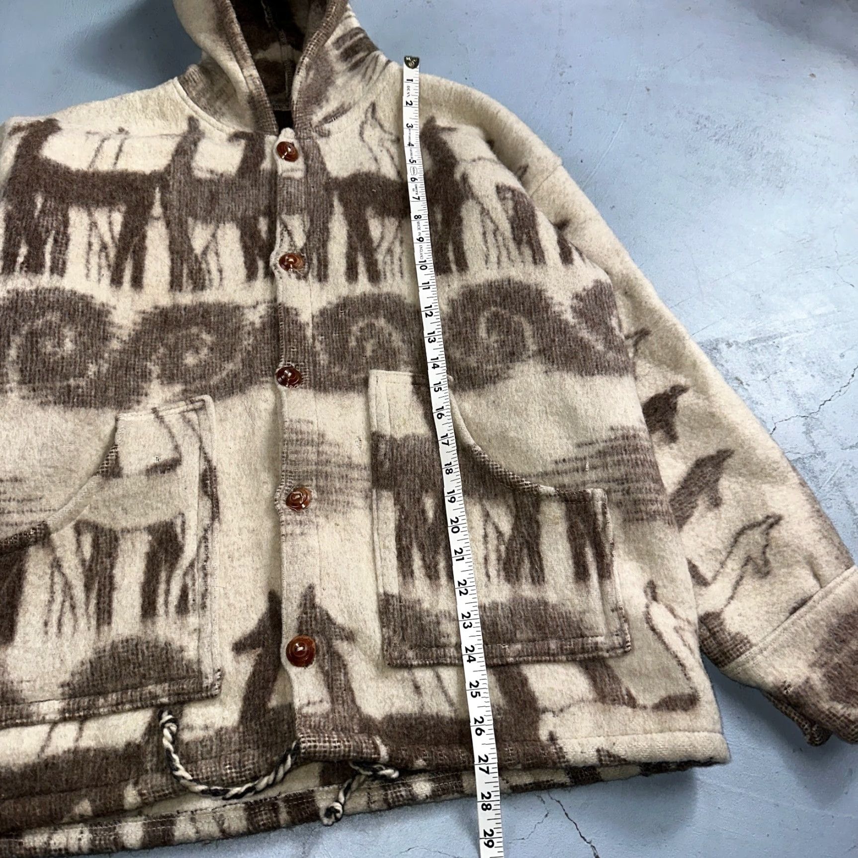 Vintage VINTAGE Lama Bird Wool Coat Mens Jacket Size L Swamp White 70s Rockabilly Casual Size US L / EU 52-54 / 3 - 6 Thumbnail