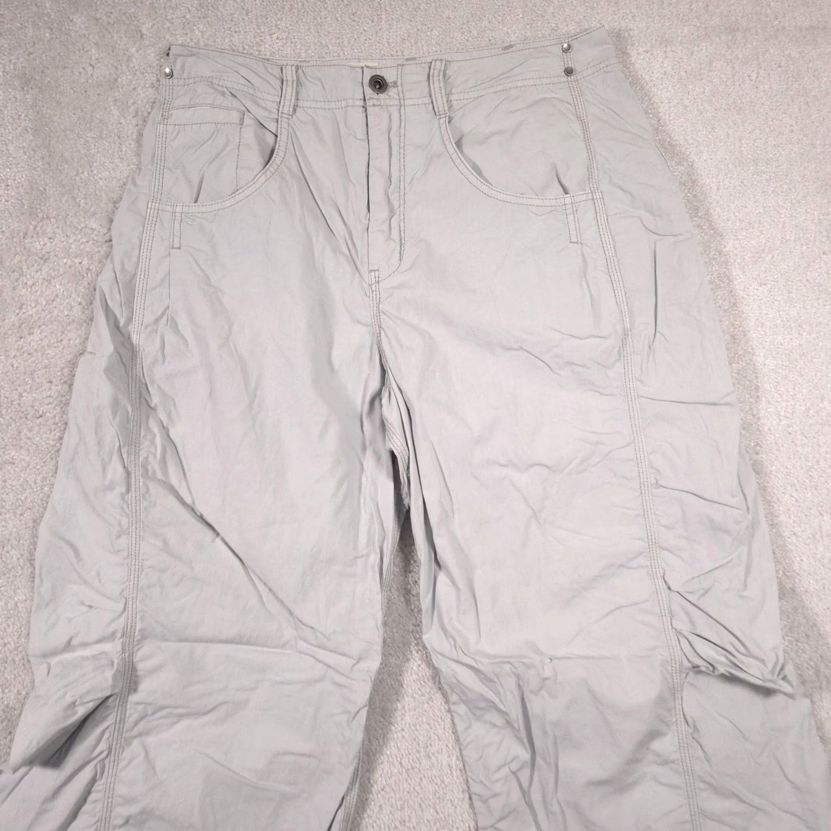 Vintage Pilcro Capri Pants Womens 29 Gray Twill Relaxed Lightweight Pockets Casual Size 29" - 3 Thumbnail