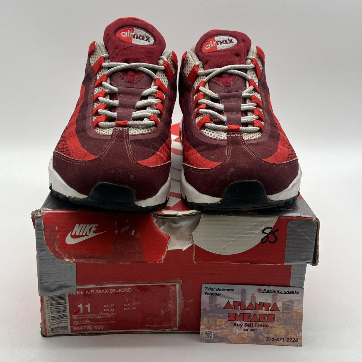 Nike Air Max 95 JCRD University red Size US 11 / EU 44 - 2 Thumbnail