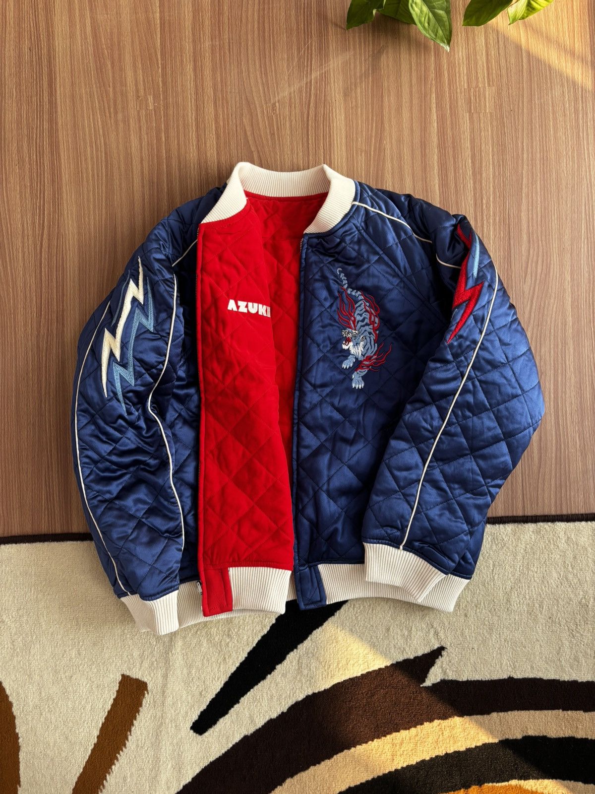 Other 100% SILK Azuki Twin Tigers Reversible Sukajan Jacket Size US M / EU 48-50 / 2 - 3 Thumbnail