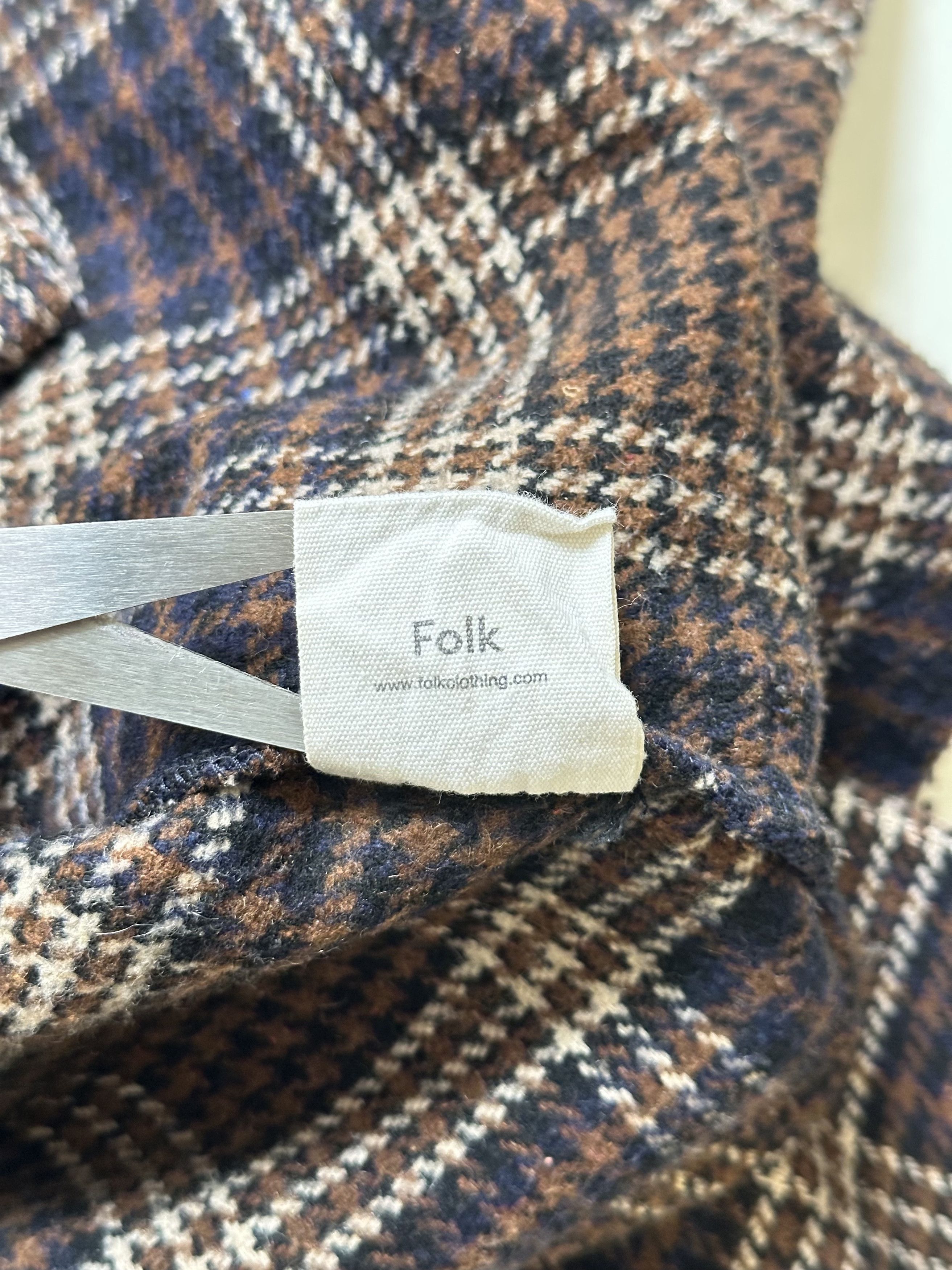 Folk Folk Brown Checkered Heavy Over Coat Men's Size US M / EU 48-50 / 2 - 6 Thumbnail