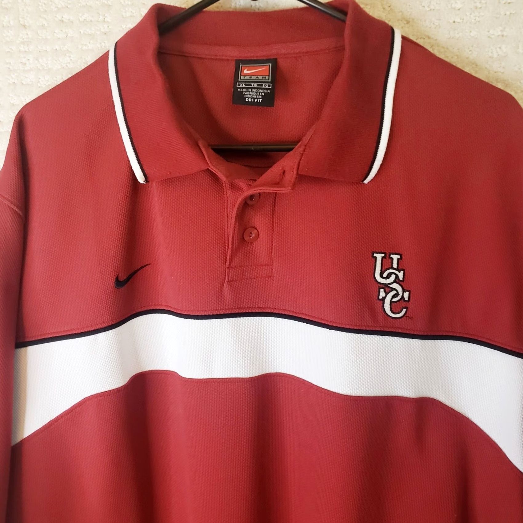 Nike NIKE Men's XL Garnet Striped South Carolina Gamecocks Golf Polo Shirt Size US XL / EU 56 / 4 - 3 Thumbnail