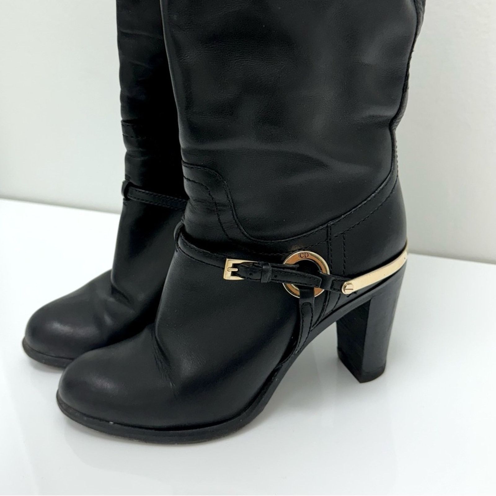 Dior Christian Dior Black Leather Boots, size 37 Size US 7 / IT 37 - 10 Thumbnail
