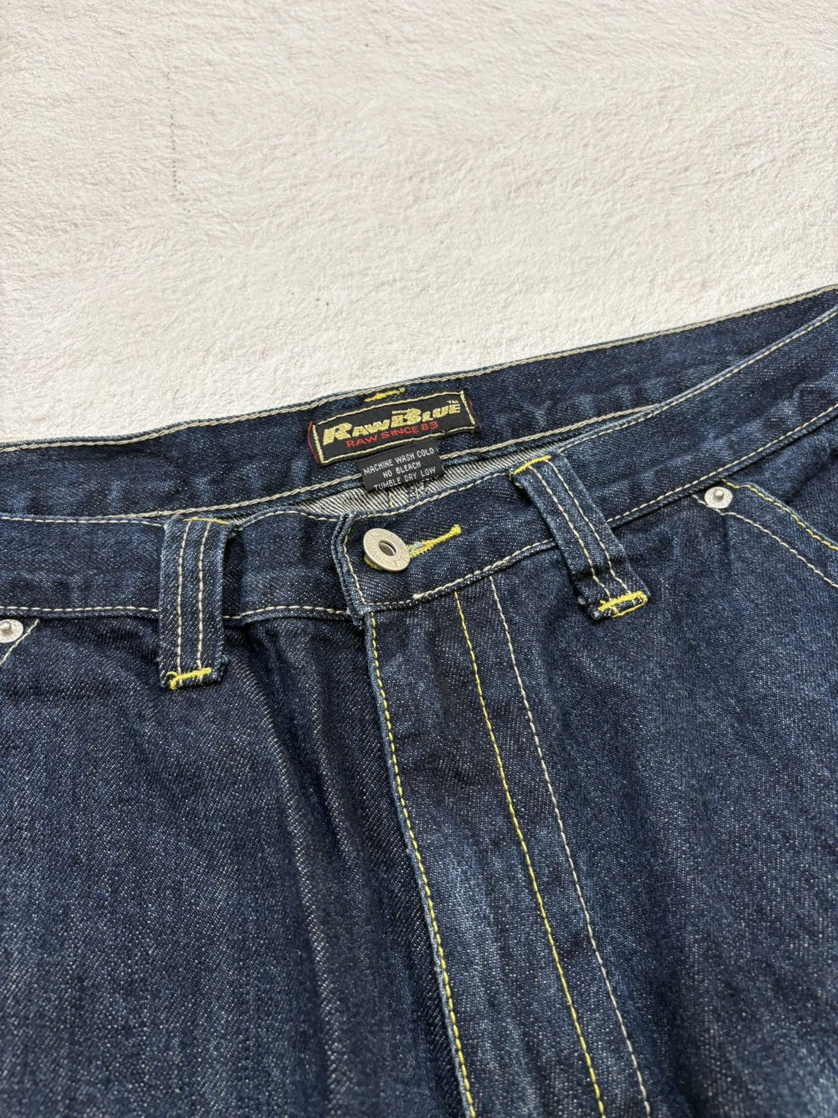 JNCO 2000s rawrblue poem embroidery jorts denim y2k style Size US 33 - 5 Thumbnail
