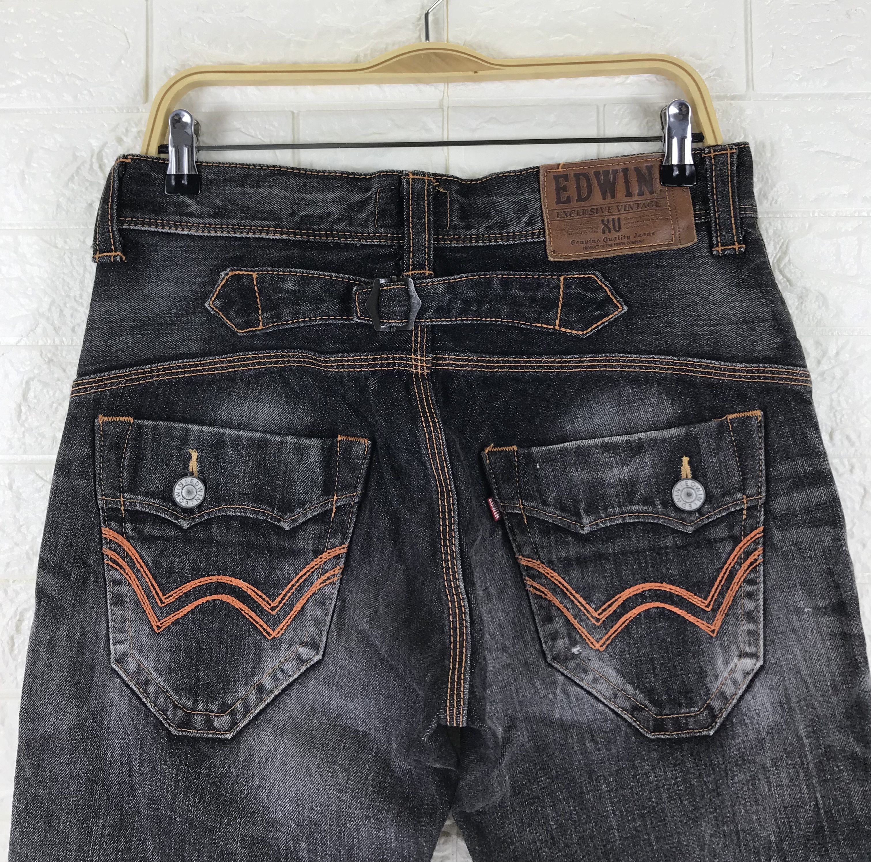 Edwin Vintage Edwin XV Buckle Back Faded Black Flare Jeans Size US 31 - 2 Thumbnail
