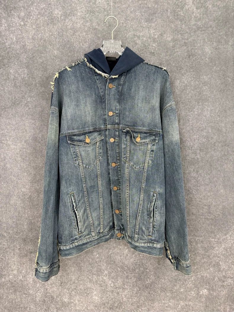 Balenciaga Balenciaga Denim splicing sweater coat Size US M / EU 48-50 / 2 - 1 Thumbnail
