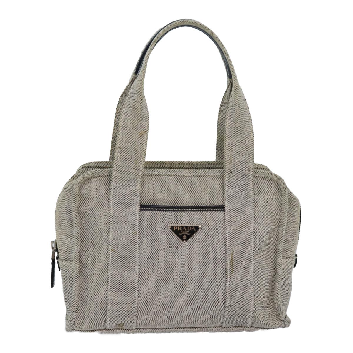 Prada Grey Canvas Handbag (Pre-Owned) Size ONE SIZE - 1 Thumbnail