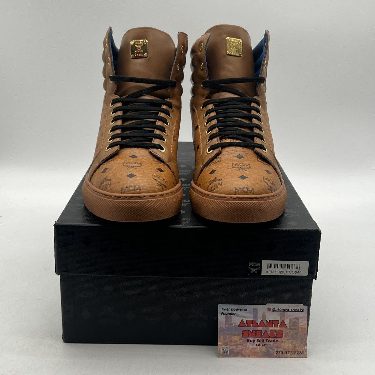 MCM MCM Visetos High Top Sneakers in Honey Size US 7 / EU 40 - 2 Thumbnail