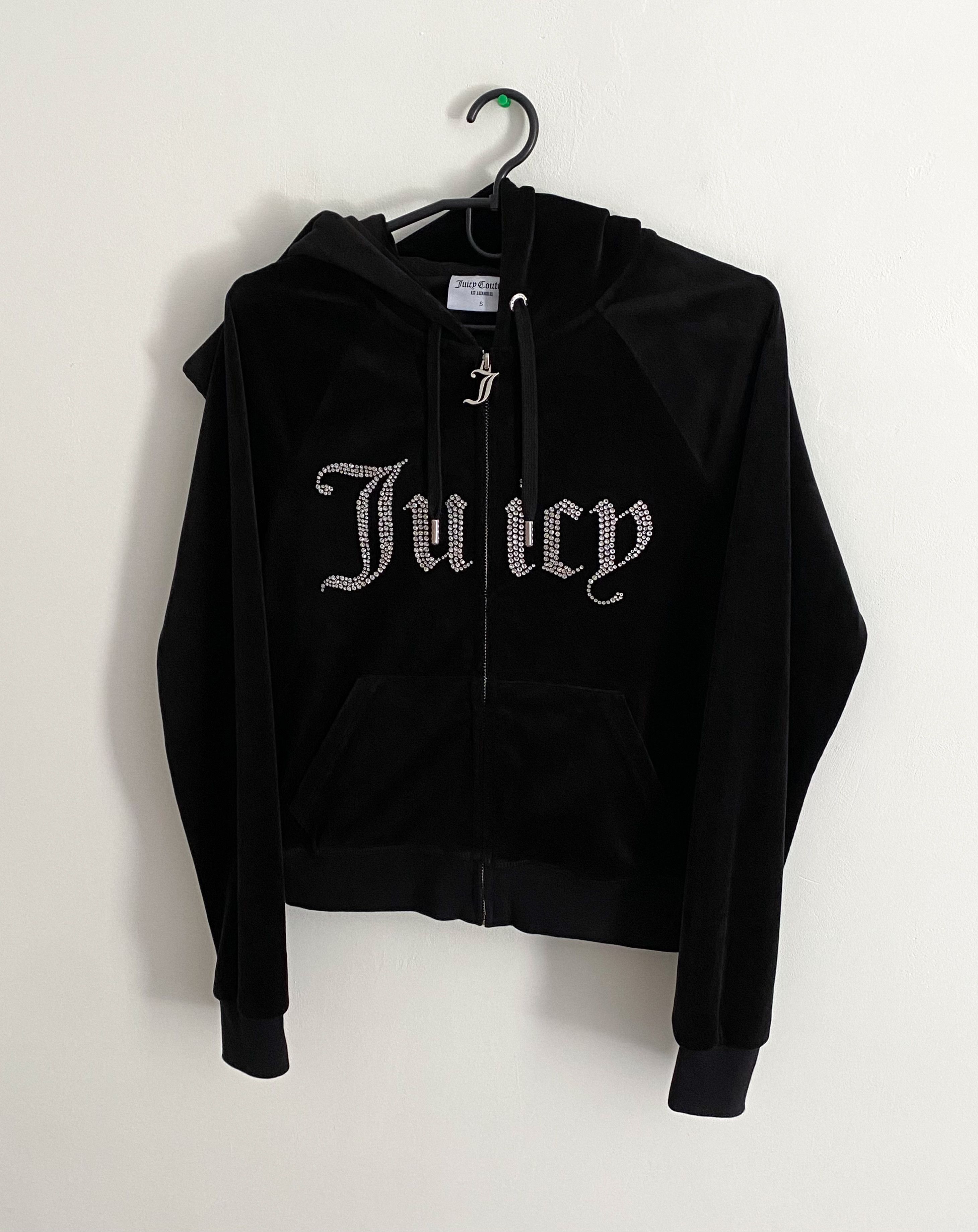 Juicy Couture Juicy Couture Diamante Logo Full Zip Velour Hoodie Size S / US 4 / IT 40 - 2 Thumbnail