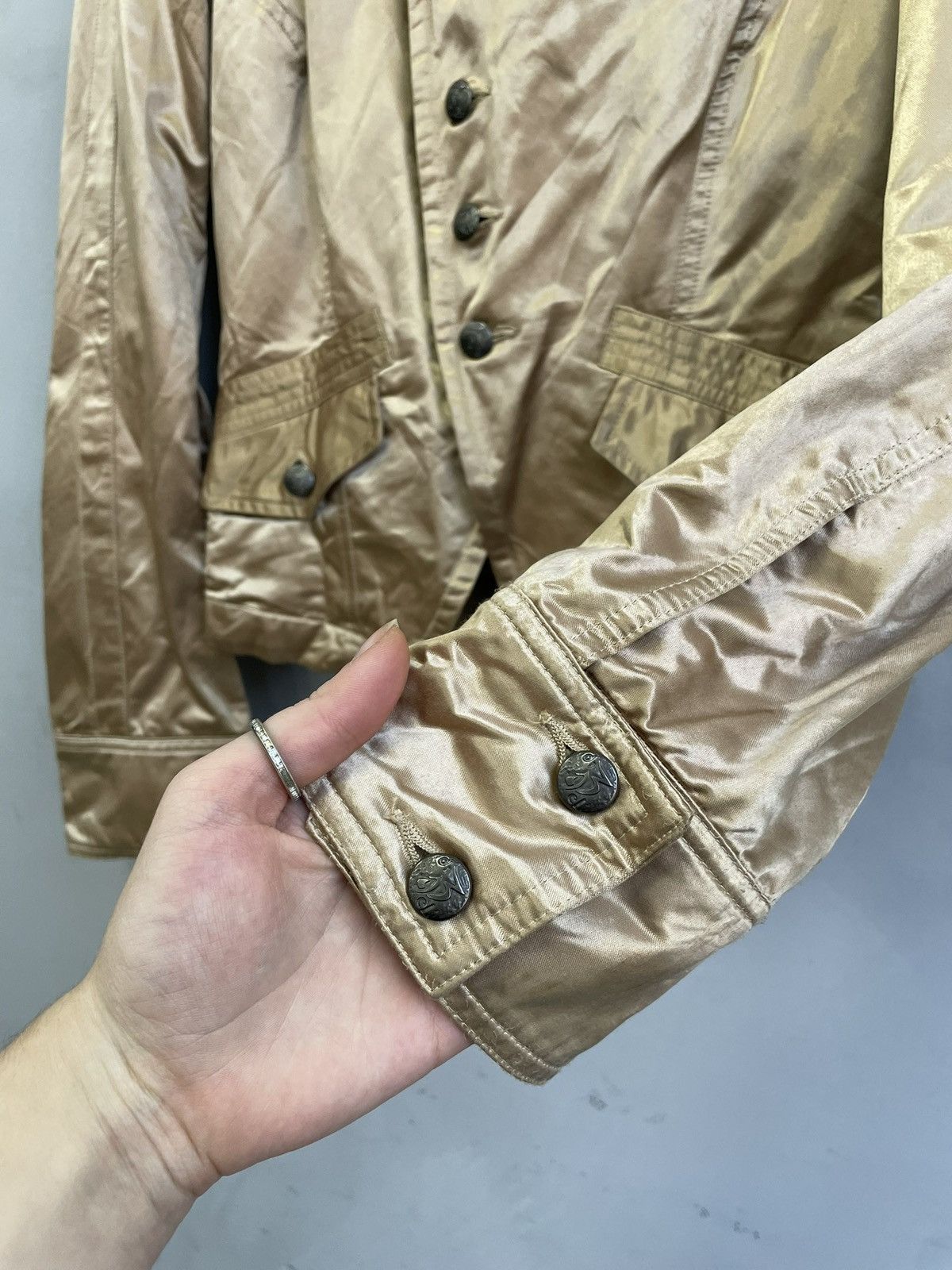 Diesel Diesel Gold Satin Moto Jacket Y2K Glamour Street Style Size M / US 6-8 / IT 42-44 - 5 Thumbnail