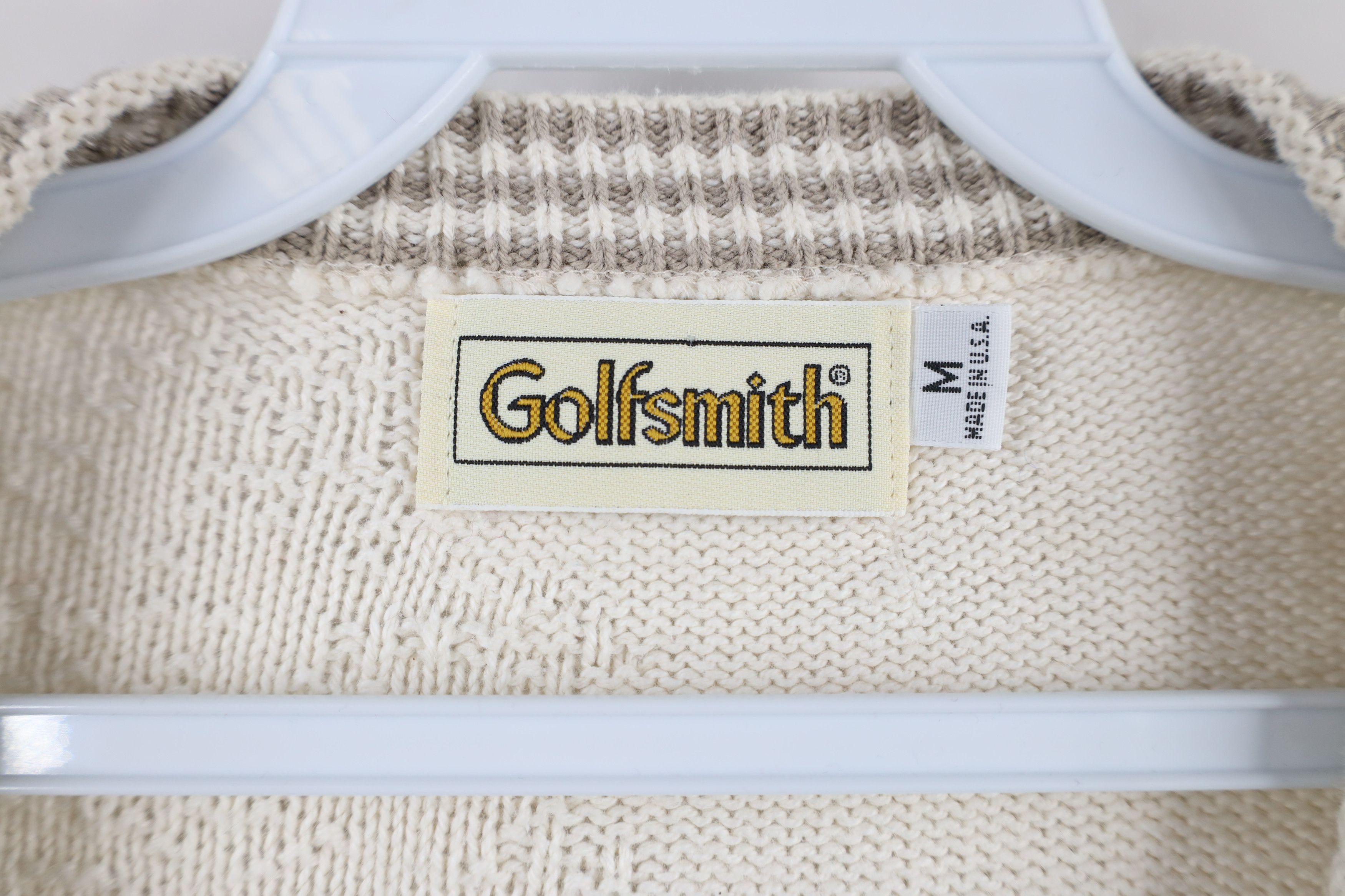Vintage Vintage 90s Streetwear Print Knit Golf V-Neck Sweater USA Size US M / EU 48-50 / 2 - 8 Thumbnail