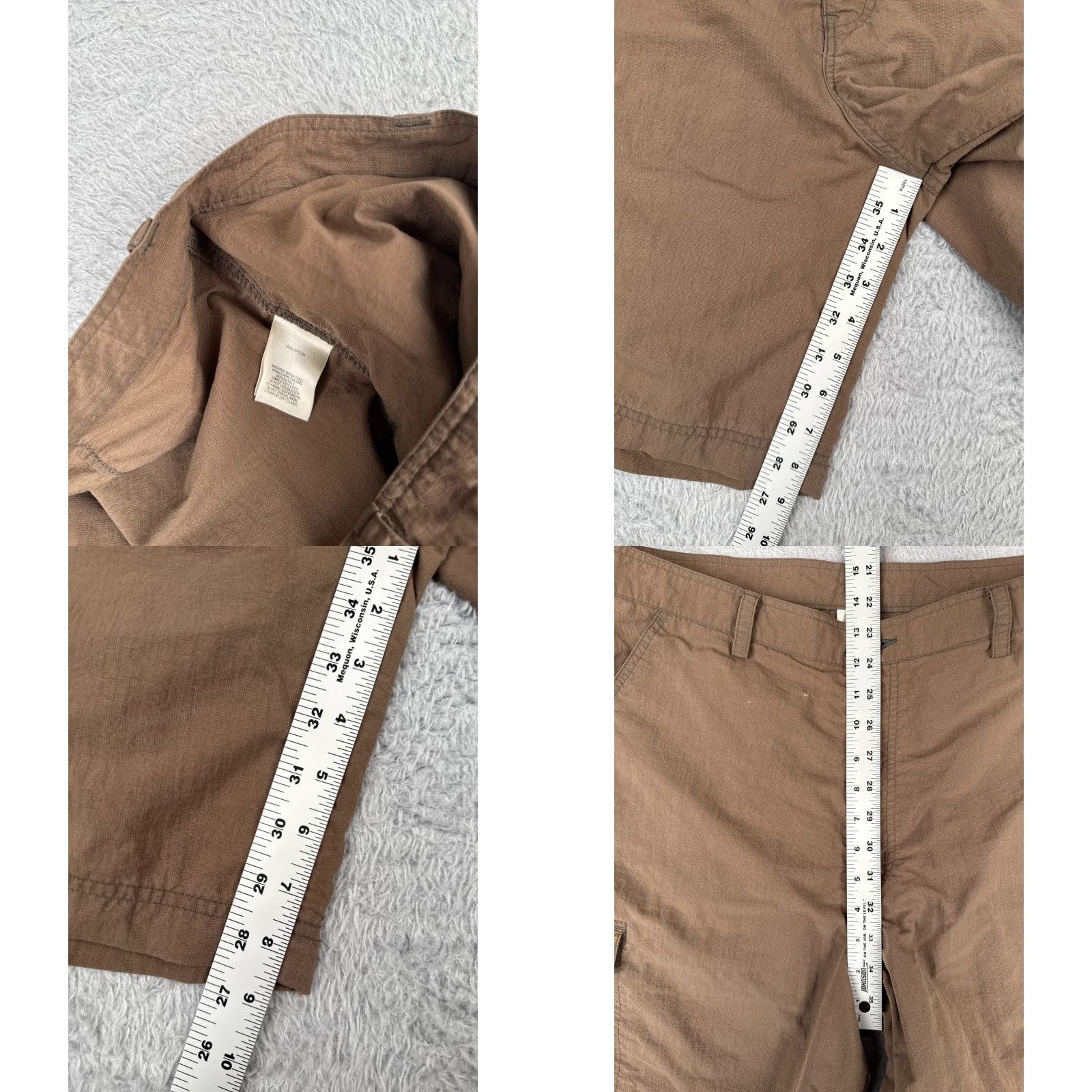 Vintage REI Men Shorts Cargo 36 Brown Nylon Cotton Shell Pockets Zip 9 Inseam Cargo Pocket Travel Casual 36x9 Mens Size US 36 / EU 52 - 8 Thumbnail