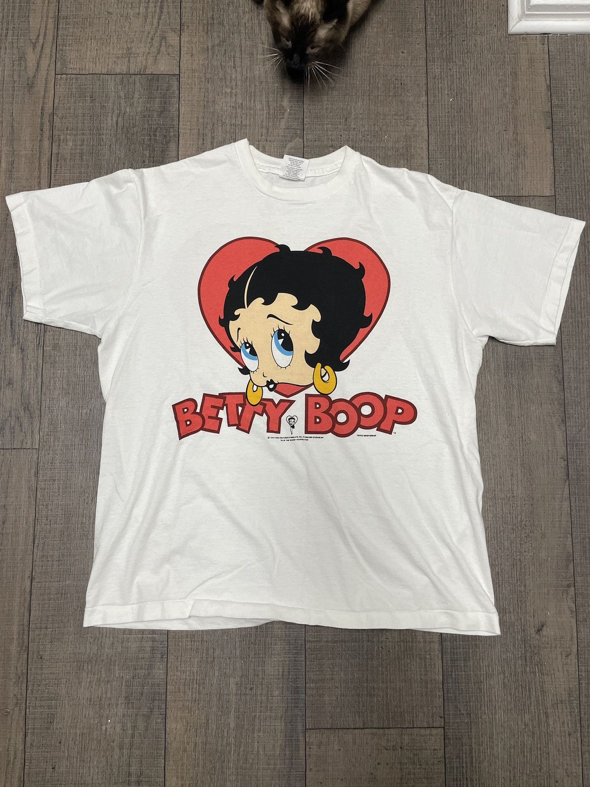 image of Vintage Betty Boop in White, Men's (Size XL)