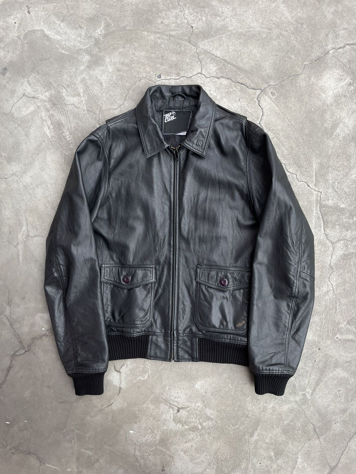 Rip Curl Rip Curl: Tanned Leather Zip-Jacket: Cherveau Lambskin Size US L / EU 52-54 / 3 - 2 Thumbnail