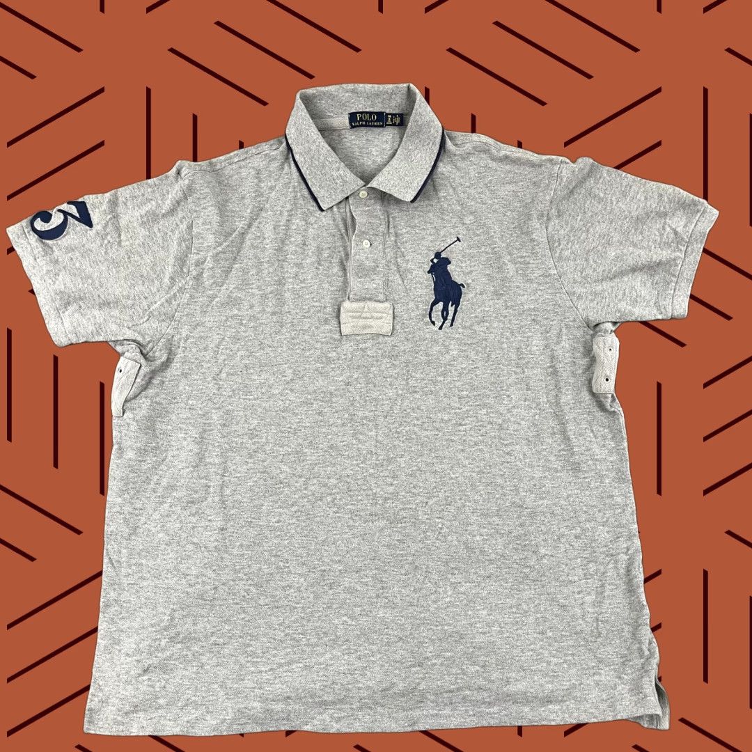 Polo Ralph Lauren Polo Ralph Lauren Polo Shirt Men 1XB Big Gray Embroidered Big Pony #3 Chief Keef Size US XL / EU 56 / 4 - 1 Thumbnail