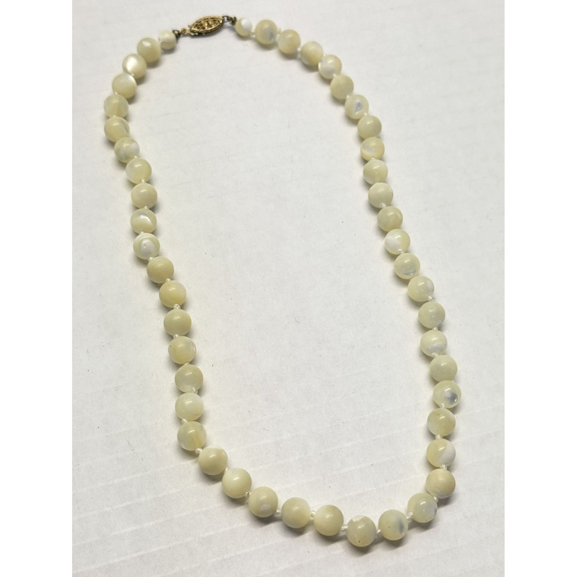 Vintage Vintage Sterling silver mother of pearl shell beaded collar Size ONE SIZE - 4 Thumbnail