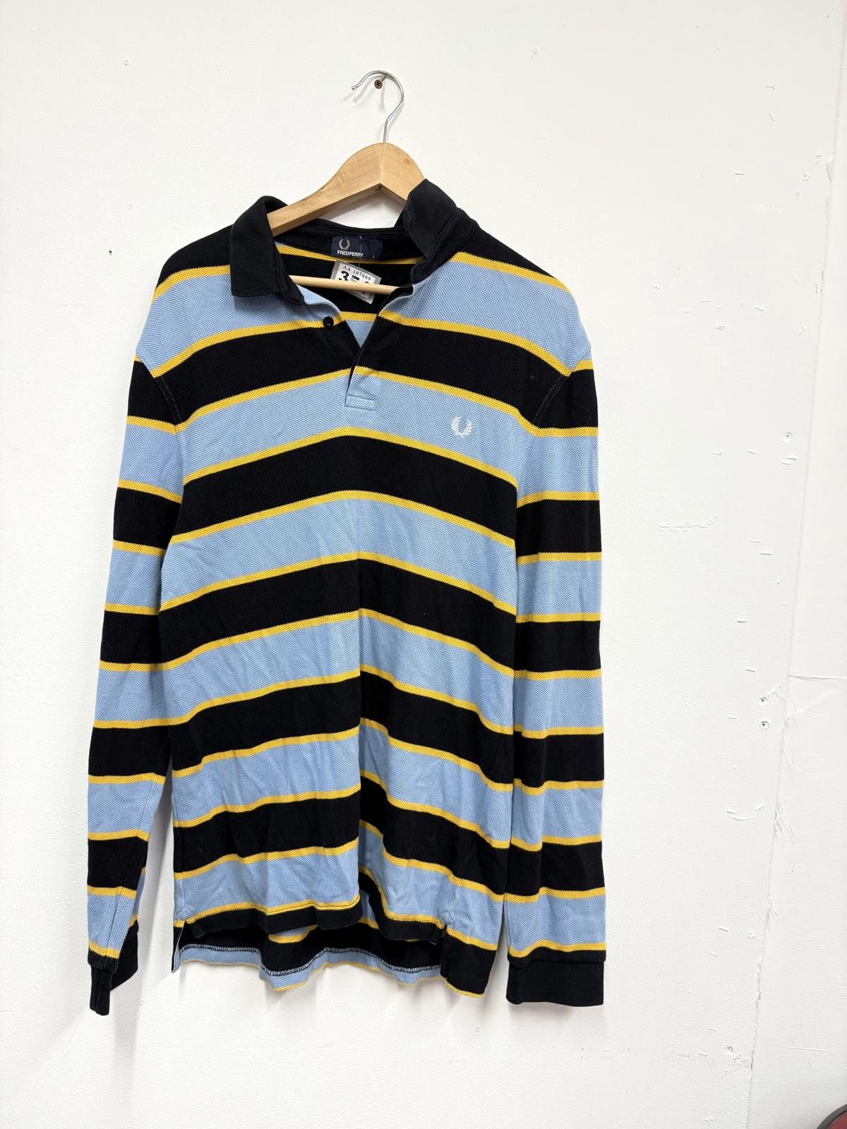 Fred Perry Fred Perry Long Sleeve Striped Polo Shirt Size ONE SIZE - 1 Thumbnail