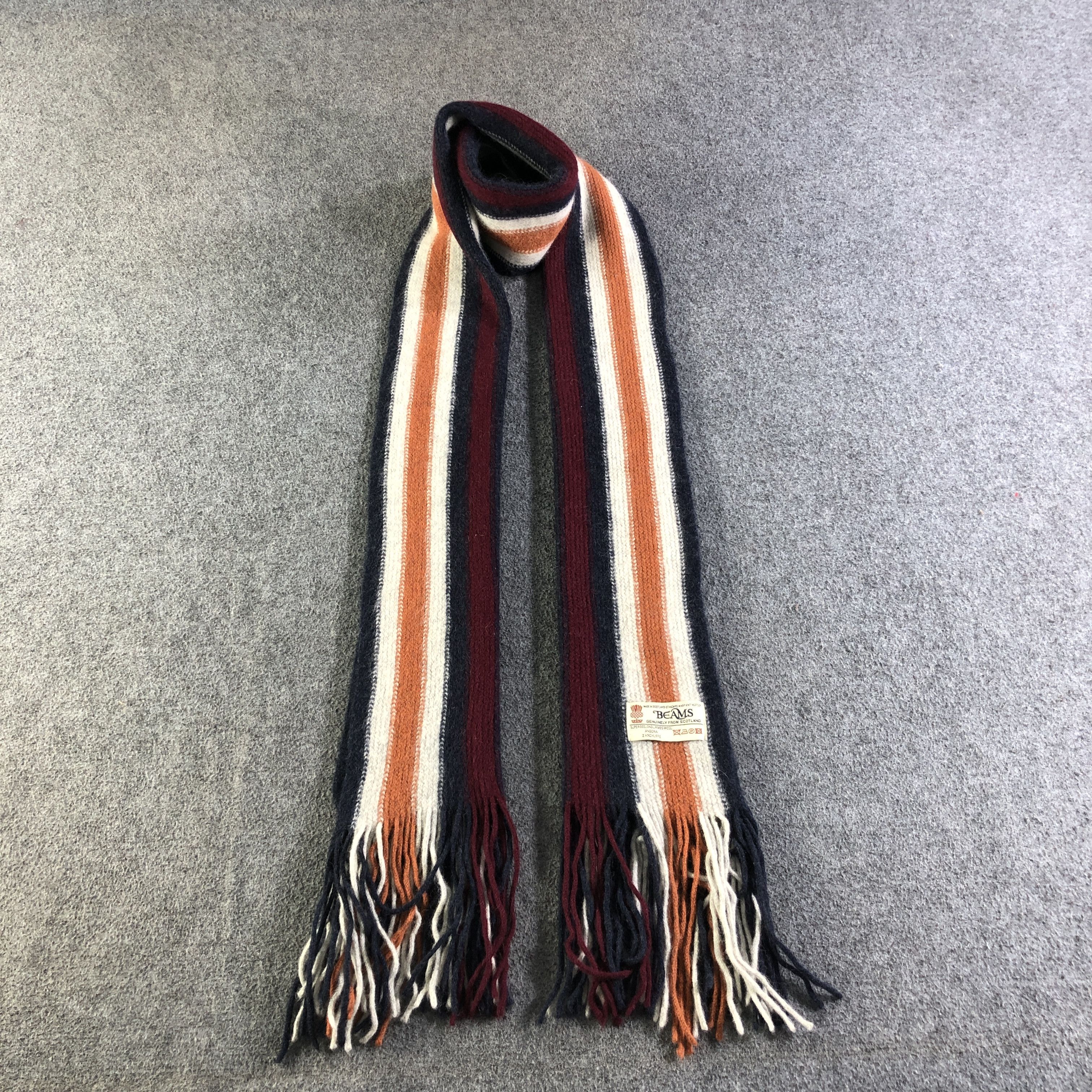 Beams Plus Beams Striped Angora Scarf Muffler Neckwear V2757 Size ONE SIZE - 1 Thumbnail