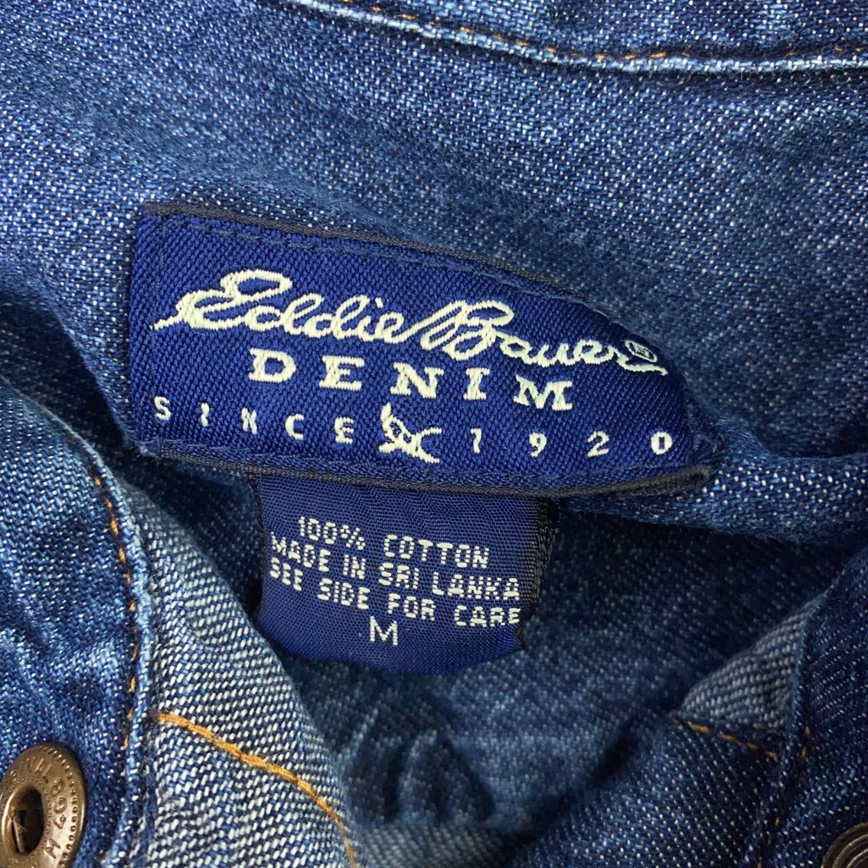 Eddie Bauer Eddie Bauer Womens Medium Blue Denim Snap Up Lightweight Trucker Jacket Size 32" / US 10 / IT 46 - 5 Thumbnail