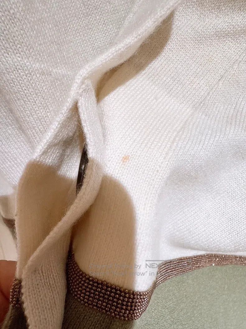 Brunello Cucinelli Brunello Cucinelli Color block cashmere cardigan Size S / US 4 / IT 40 - 7 Thumbnail