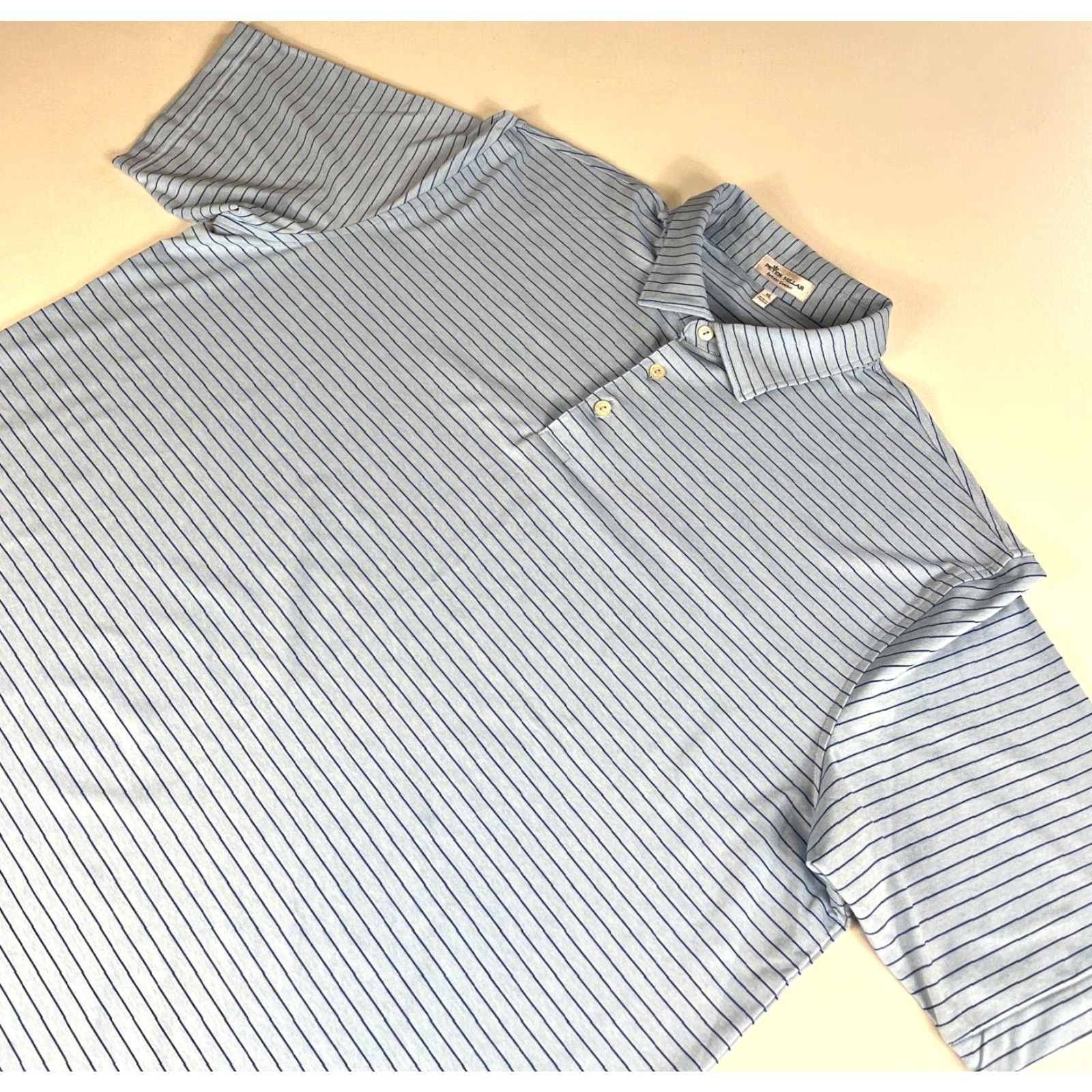 Peter Millar Peter Millar Summer Comfort Crafty Performance Jersey Polo Shirt XL Men Blue Striped Short Sleeve Size US XL / EU 56 / 4 - 4 Thumbnail